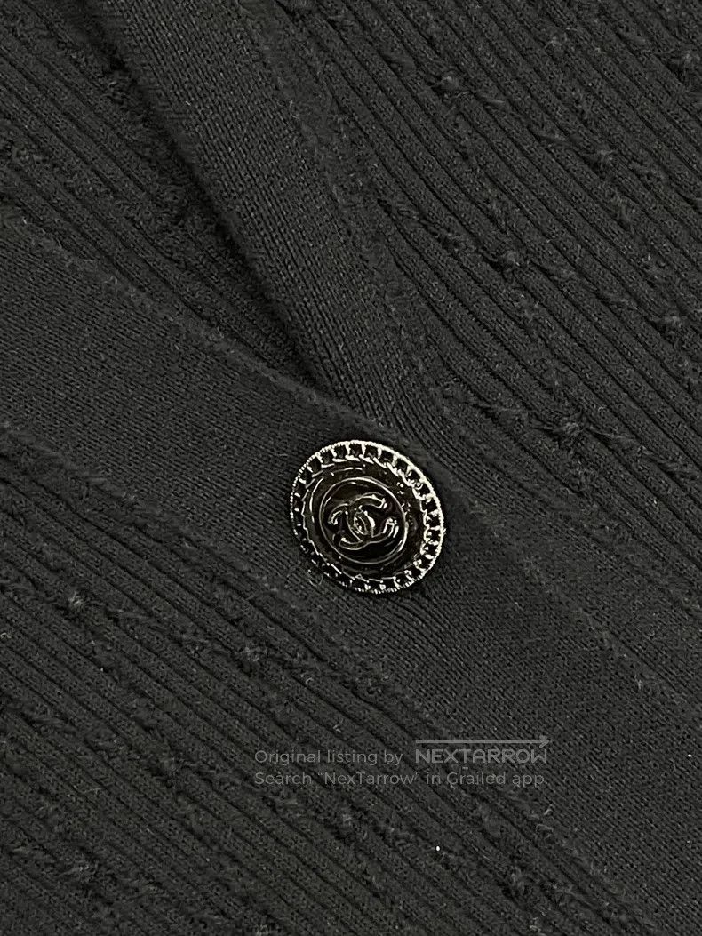 Chanel Chanel Black diamond check knitted double c button long sl Size XS / US 0-2 / IT 36-38 - 3 Thumbnail