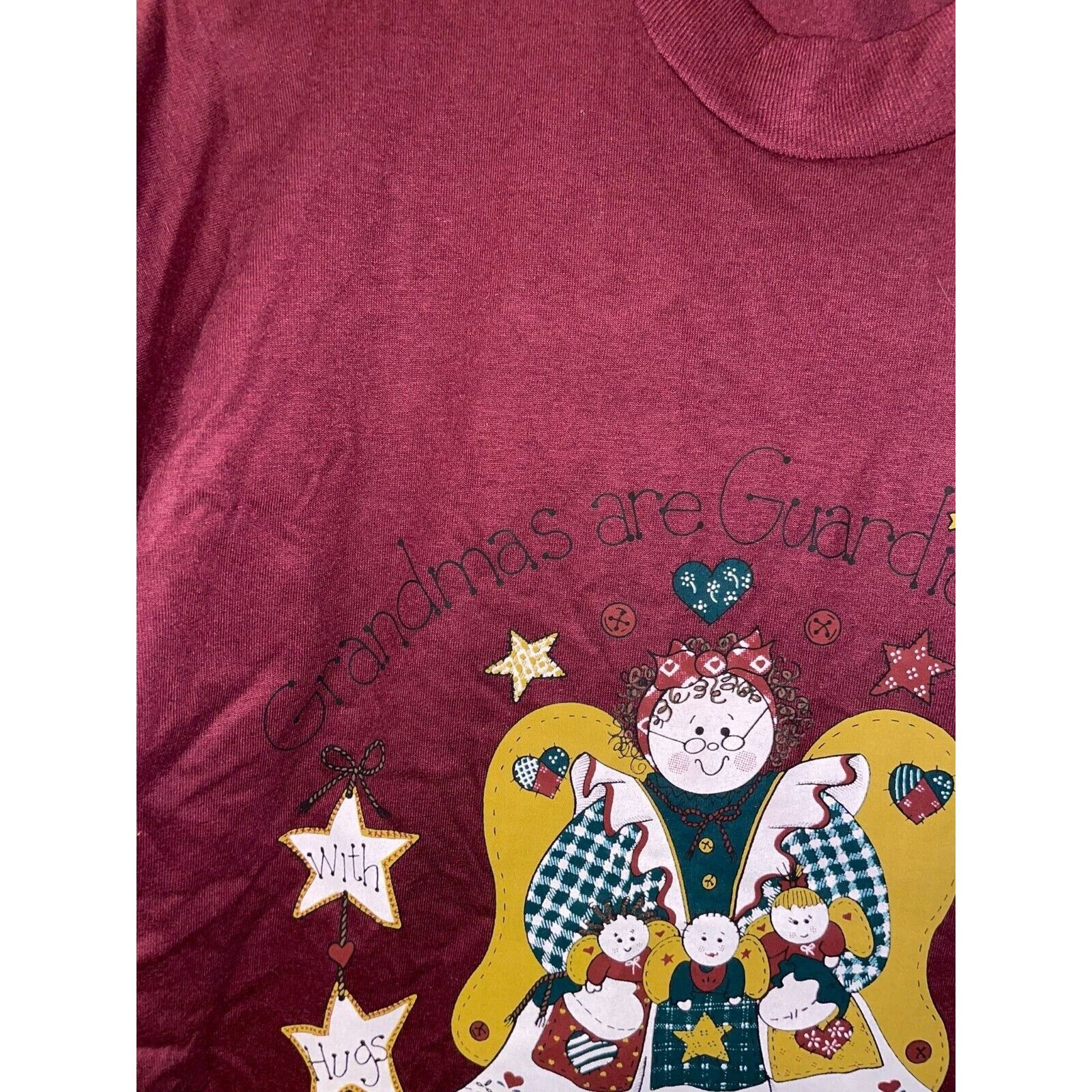 Jerzees Vintage Grandma Shirt Guardian Angels Child Care Red Tee 90s Size US S / EU 44-46 / 1 - 3 Thumbnail