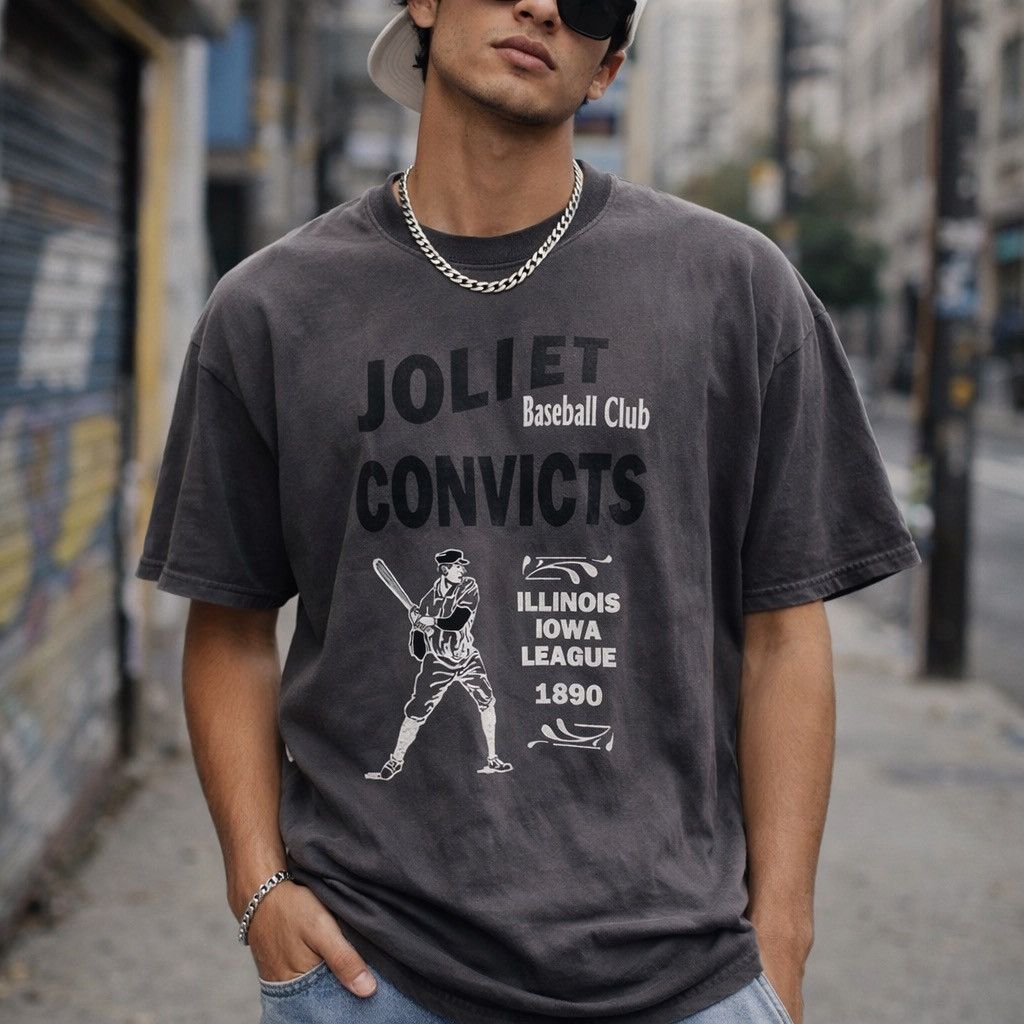 Ebbets Field Flannels Vintage Joliet Convicts Ebbets Tee Sz L USA 1890 League Size US L / EU 52-54 / 3 - 1 Thumbnail
