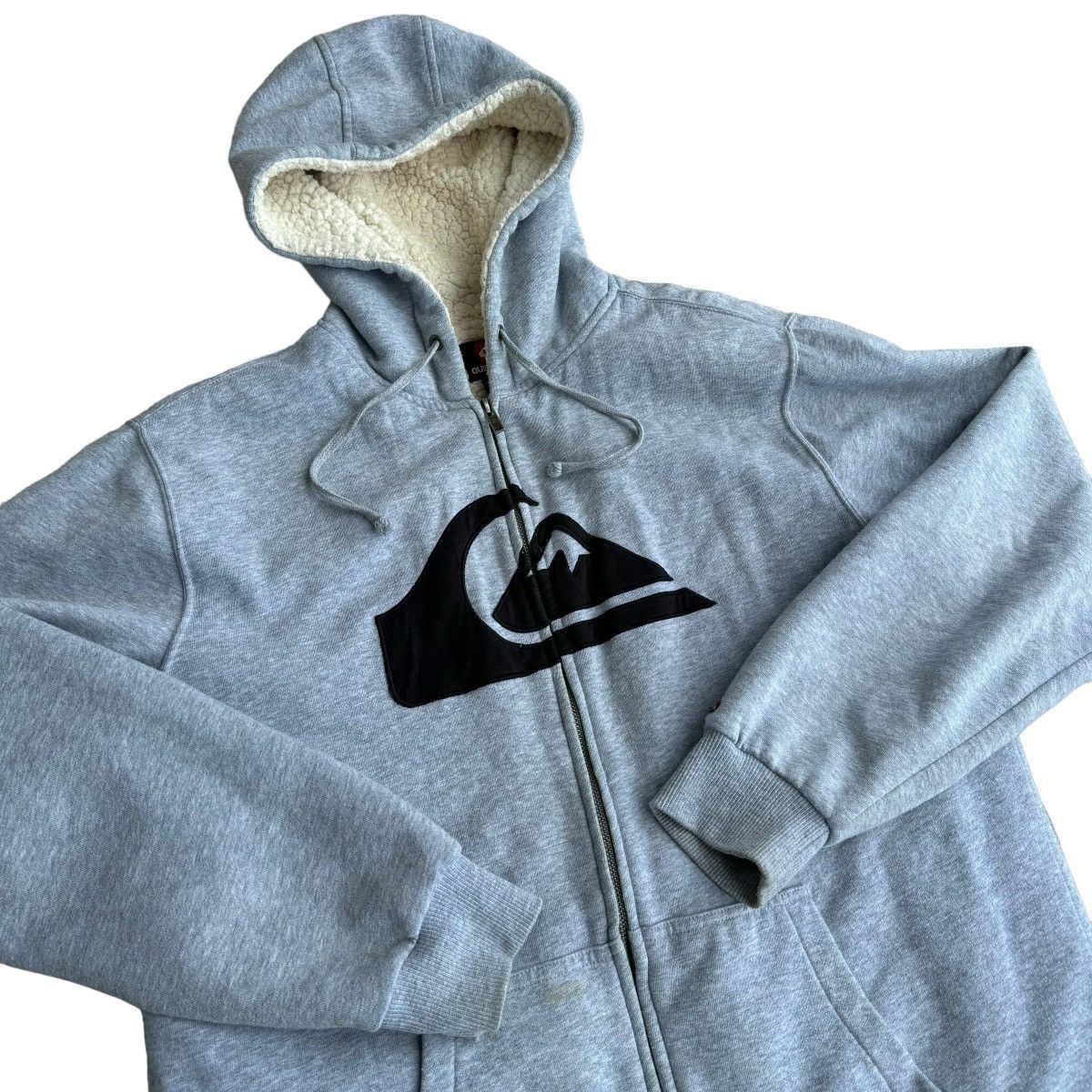 Billabong × Quiksilver × Vintage Insane Y2K Quiksilver Sherpa Lined Surfer Zip Up Hoodie Punk Size US L / EU 52-54 / 3 - 3 Thumbnail