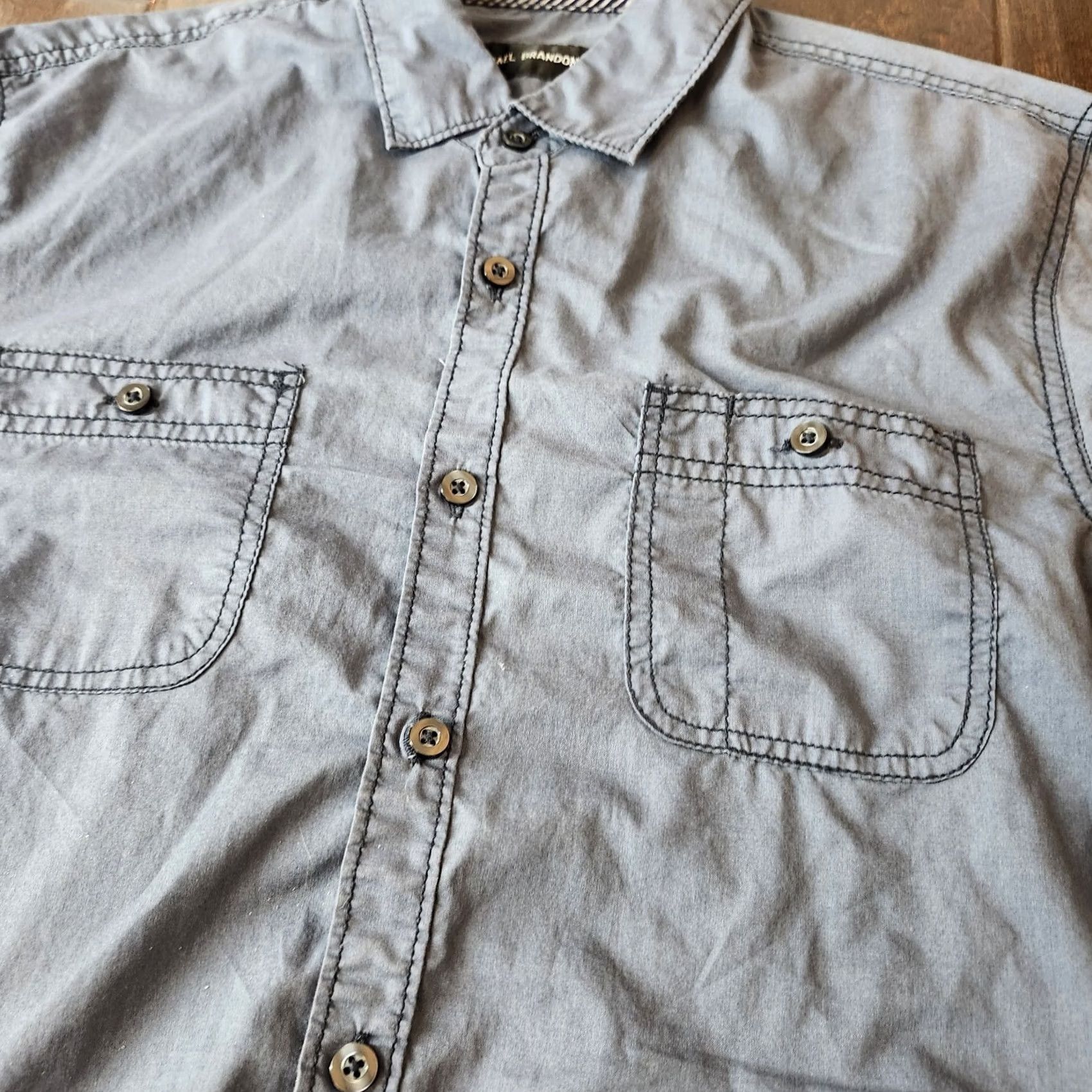 Vintage Michael Brandon Shirt Mens Medium Blue Button-Up Long Sleeve Size US M / EU 48-50 / 2 - 5 Thumbnail