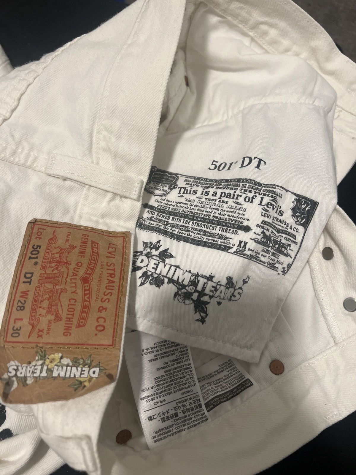 DENIM TEARS THE COTTON WREATH JEAN WHITE Size US 28 / EU 44 - 5 Thumbnail