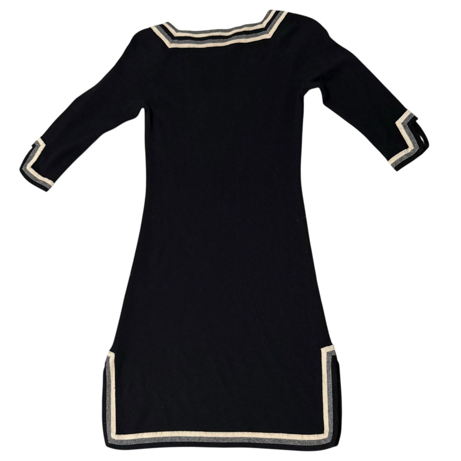 Jaeger Jaeger London Dress Silk Cashmere 3/4 Sleeves Black & White Size XS / US 0-2 / IT 36-38 - 10 Thumbnail