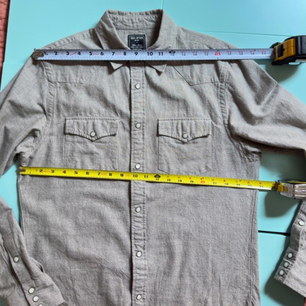 Todd Snyder Todd Snyder X Three Looms Size Small Grey Pearl Snap Shirt Size US S / EU 44-46 / 1 - 8 Thumbnail