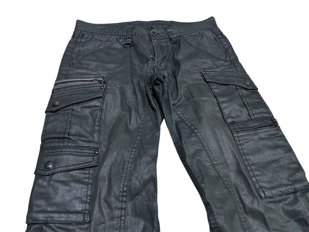 Nicole Club 🔥Y2K Archived Nicole Club For Men Waxed Cargo Pants Goth Size US 30 / EU 46 - 3 Thumbnail