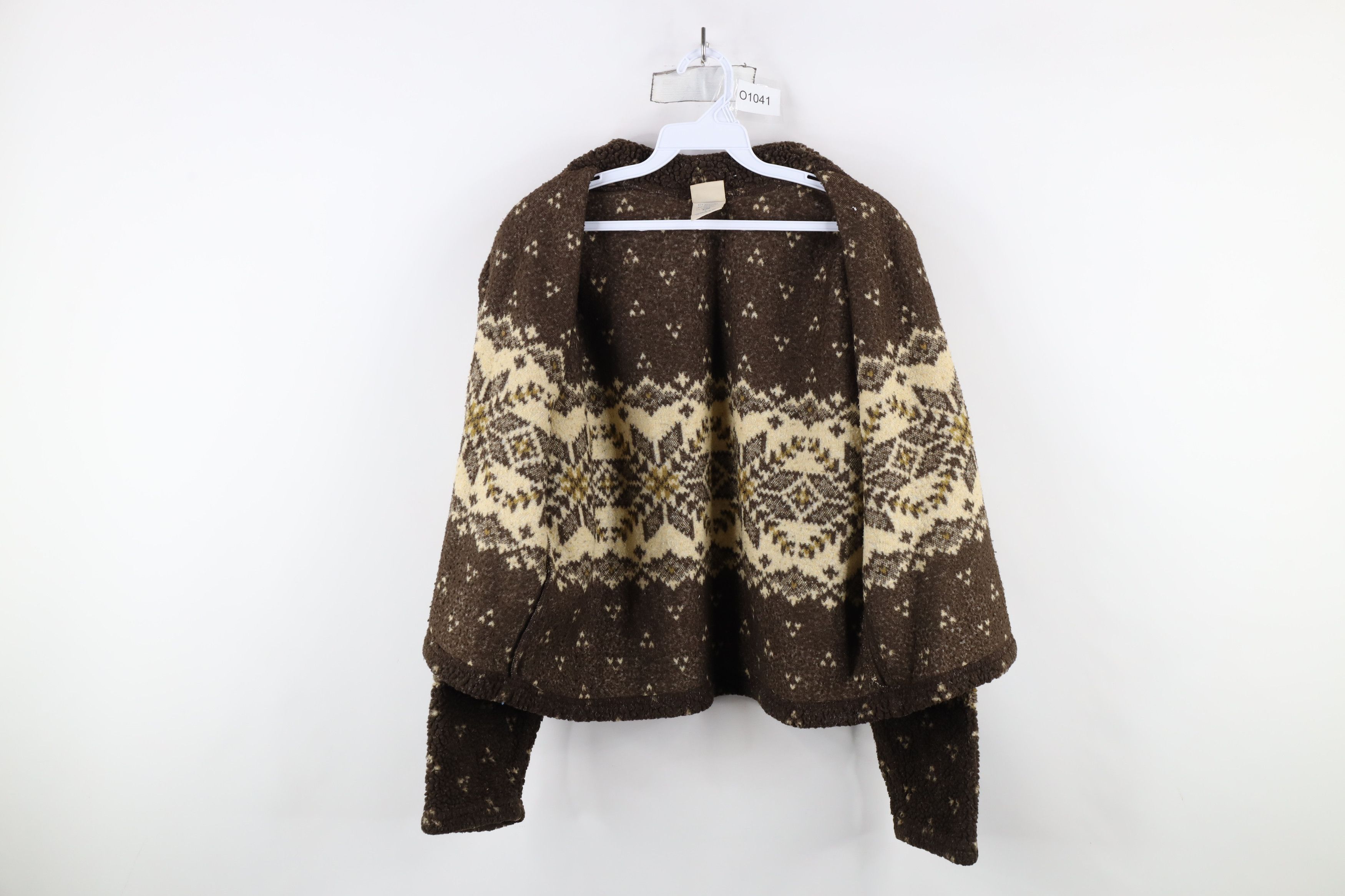 Vintage Vintage 90s Streetwear Fair Isle Deep Pile Fleece Jacket Size L / US 10 / IT 46 - 8 Thumbnail