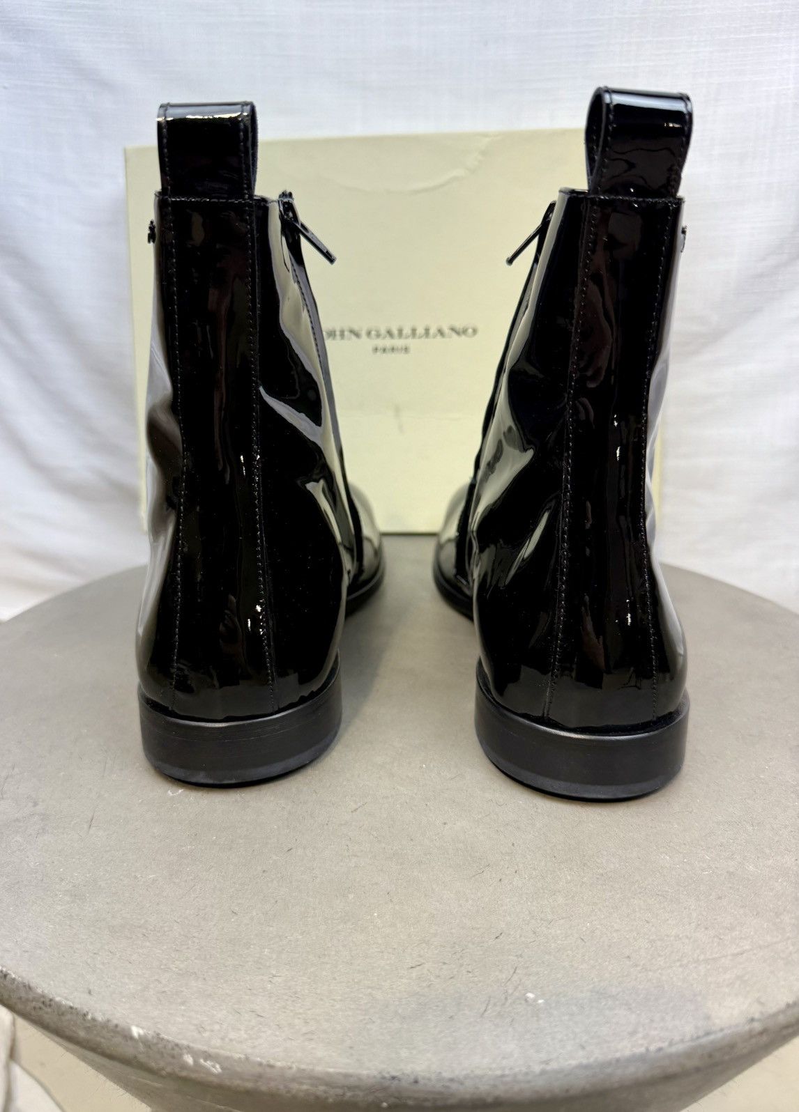 John Galliano Archive New in box Patent Leather Black Zip Boots 42 RARE! Size US 9 / EU 42 - 5 Thumbnail