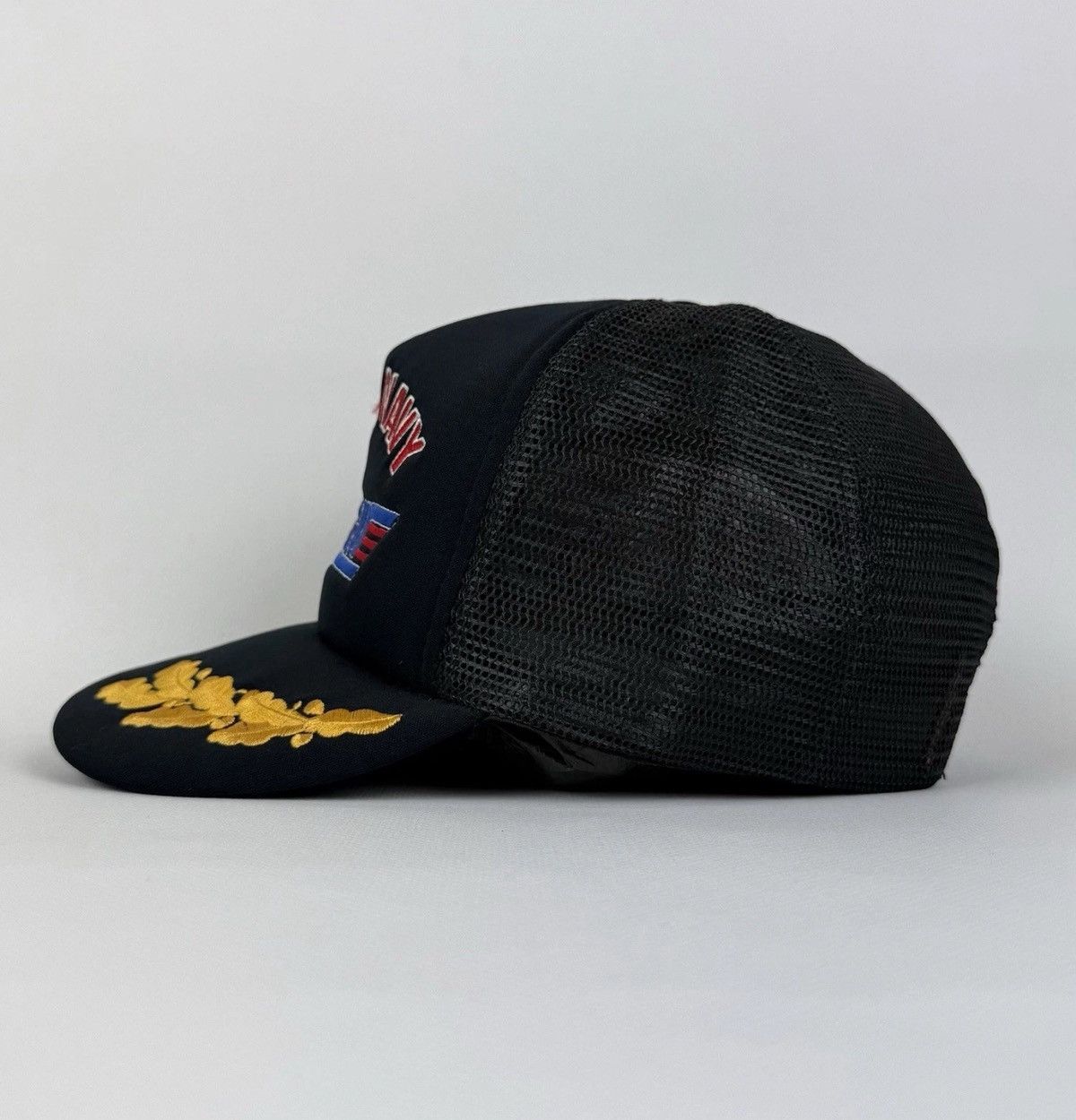 Vintage Vintage USA Navy Top Gun Tracker Cap Hat Black Top Snapback Size ONE SIZE - 8 Thumbnail