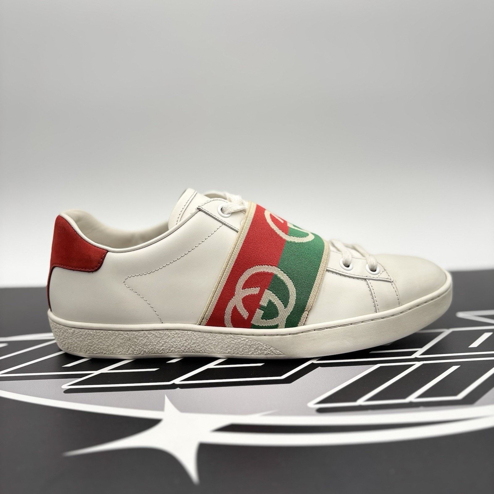 Gucci Gucci Ace Web 'Interlocking G - White Red Green ‘ | GOOD! Size US 7 / IT 37 - 2 Thumbnail