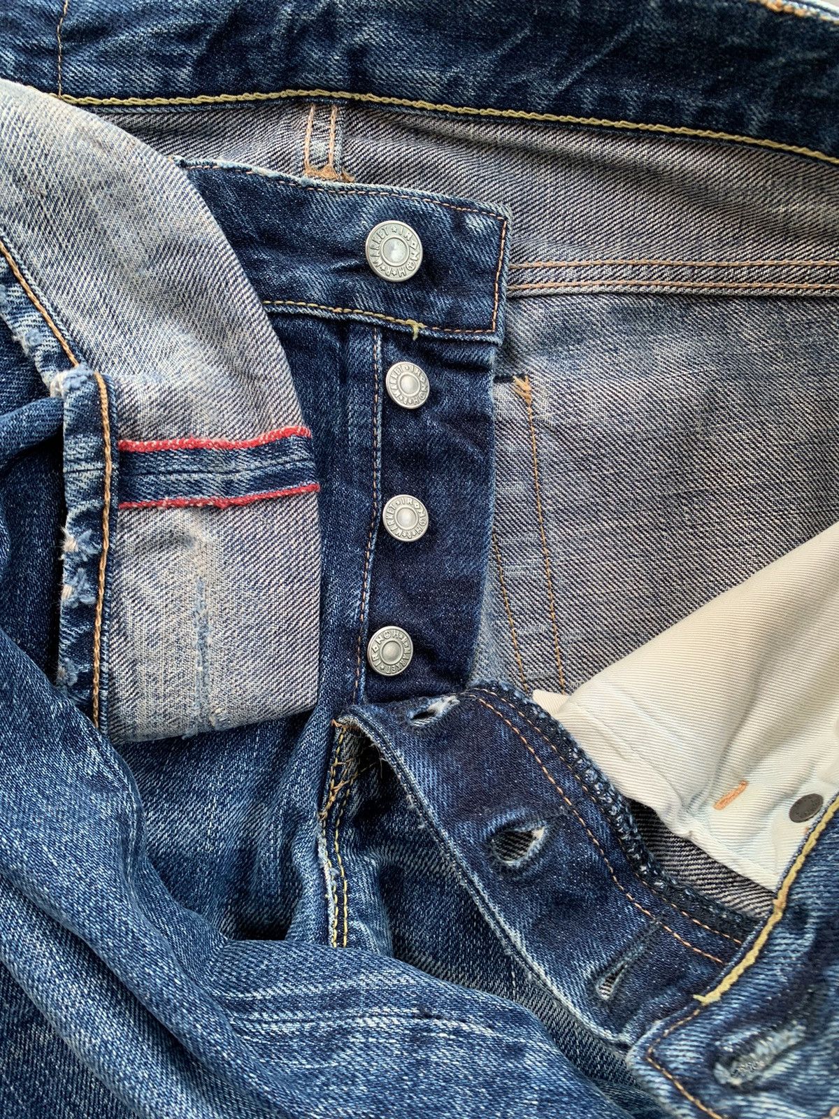 Kapital Kountry Hollywood Ranch Market HR405 Selvedge Patchwork Grunge Jeans Size US 31 - 5 Thumbnail
