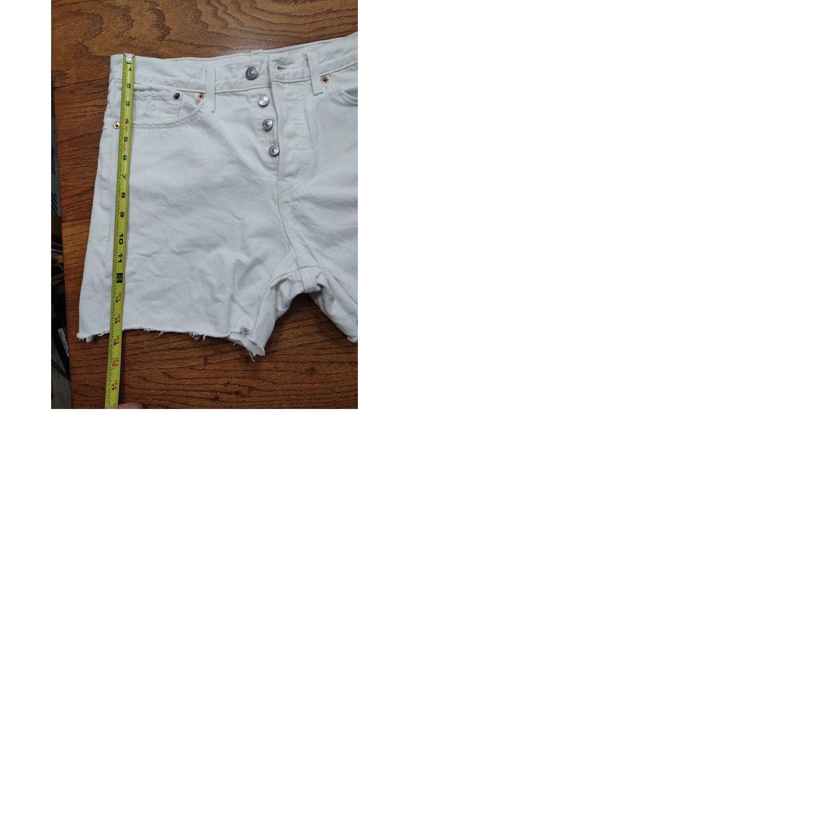 Levi's Levi's 501 Jean Shorts Womens Tag 30 White Raw Hem High Rise Button Fly Casual Size 30" / US 8 / IT 44 - 9 Thumbnail