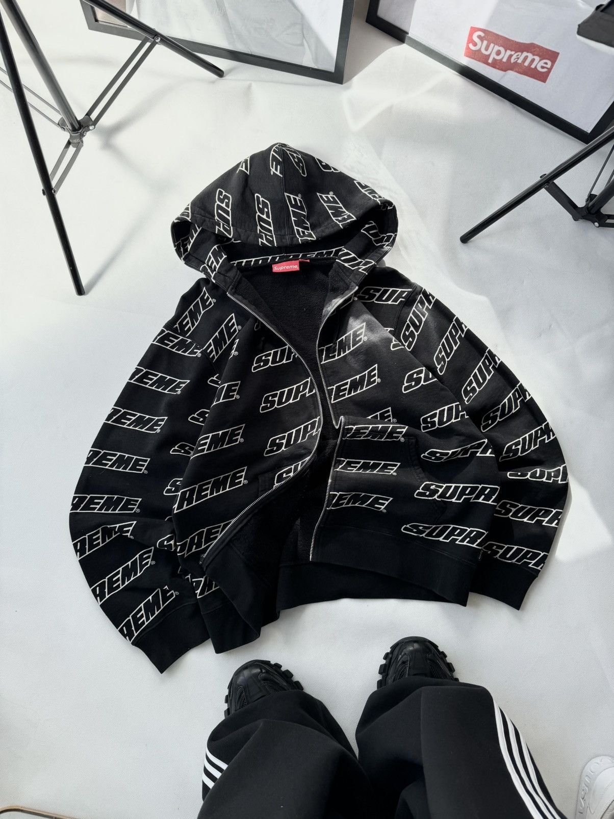 Supreme Flocked Logo Sweater (FW24) - $168