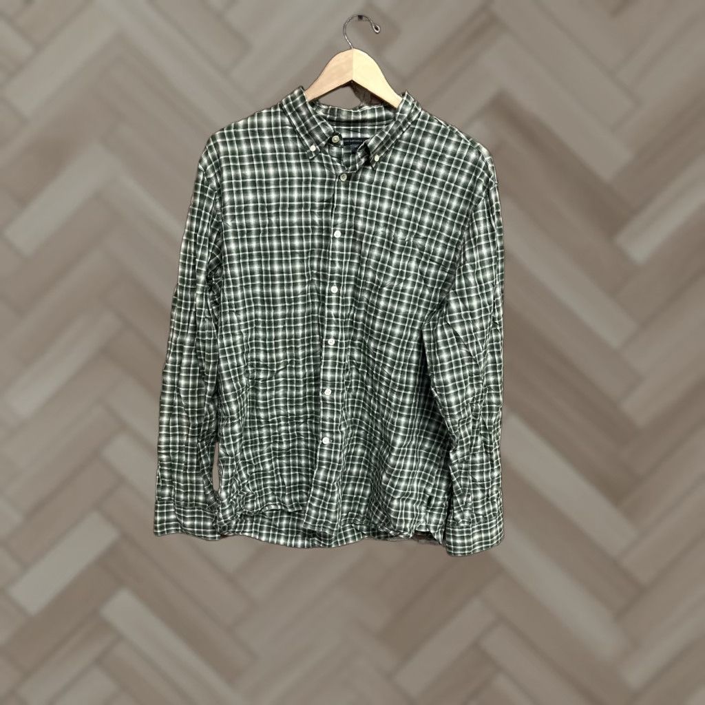 John Varvatos John Varvatos Mens Green Plaid Button-Up Long Sleeve Size XL Size US XL / EU 56 / 4 - 1 Thumbnail