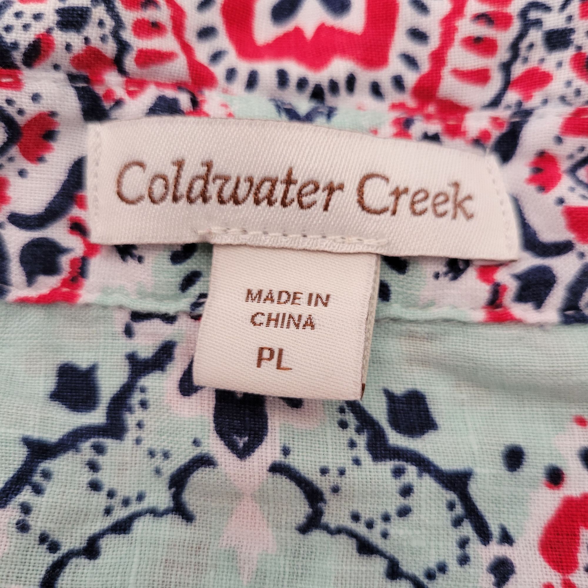 Coldwater Creek Coldwater Creek Button Front Short Sleeve Blouse PL Geometri Size L / US 10 / IT 46 - 3 Thumbnail