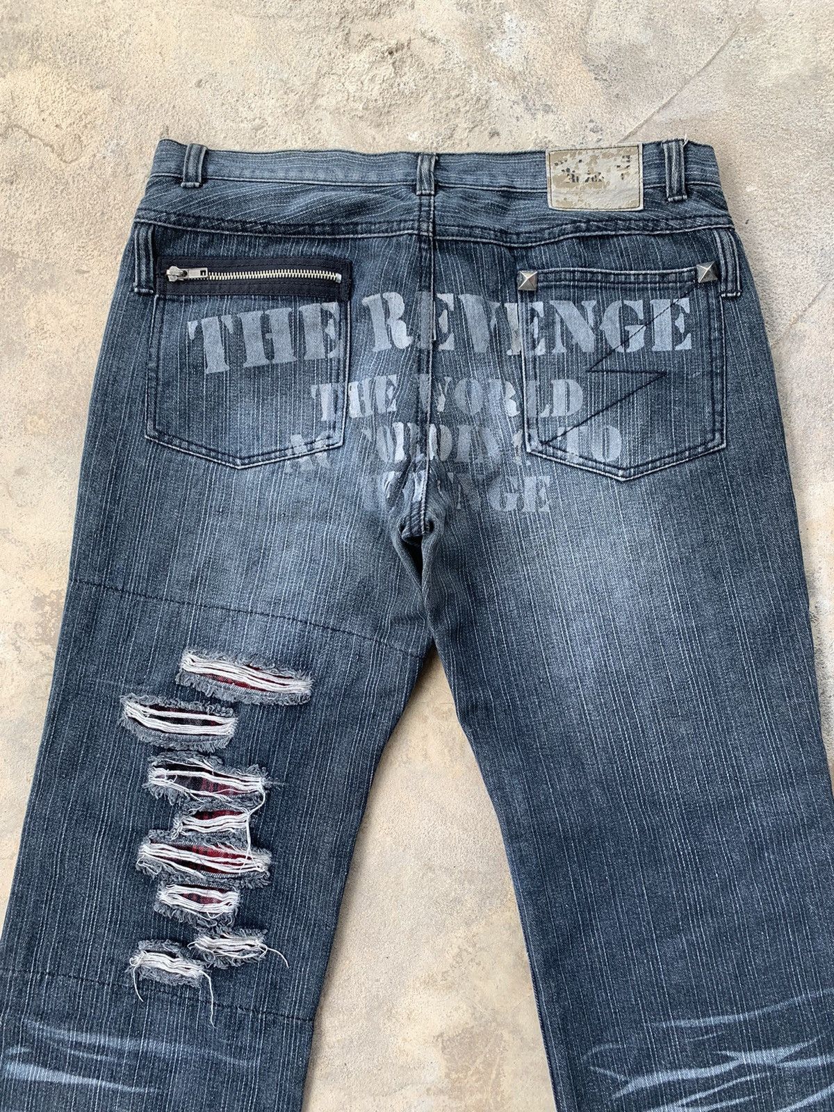 If Six Was Nine × Japanese Brand × Le Grande Bleu (L.G.B.) Rare Sex Pot Revenge Skull Punk Distressed Denim☠️🎌 Size US 33 - 6 Thumbnail