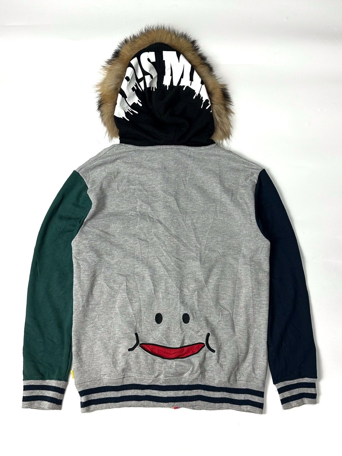 image of Beauty Beast x Hysteric Glamour Fur Ziphoodie Up Smile Y2K in Grey (Size Medium)