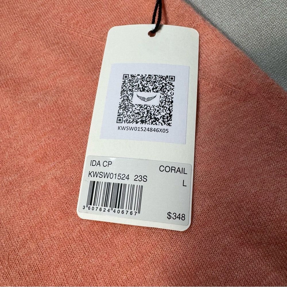 Zadig & Voltaire NWT New $348 Zadig & Voltaire Ida Cashmere Coral Sweater Si Size L / US 10 / IT 46 - 7 Thumbnail