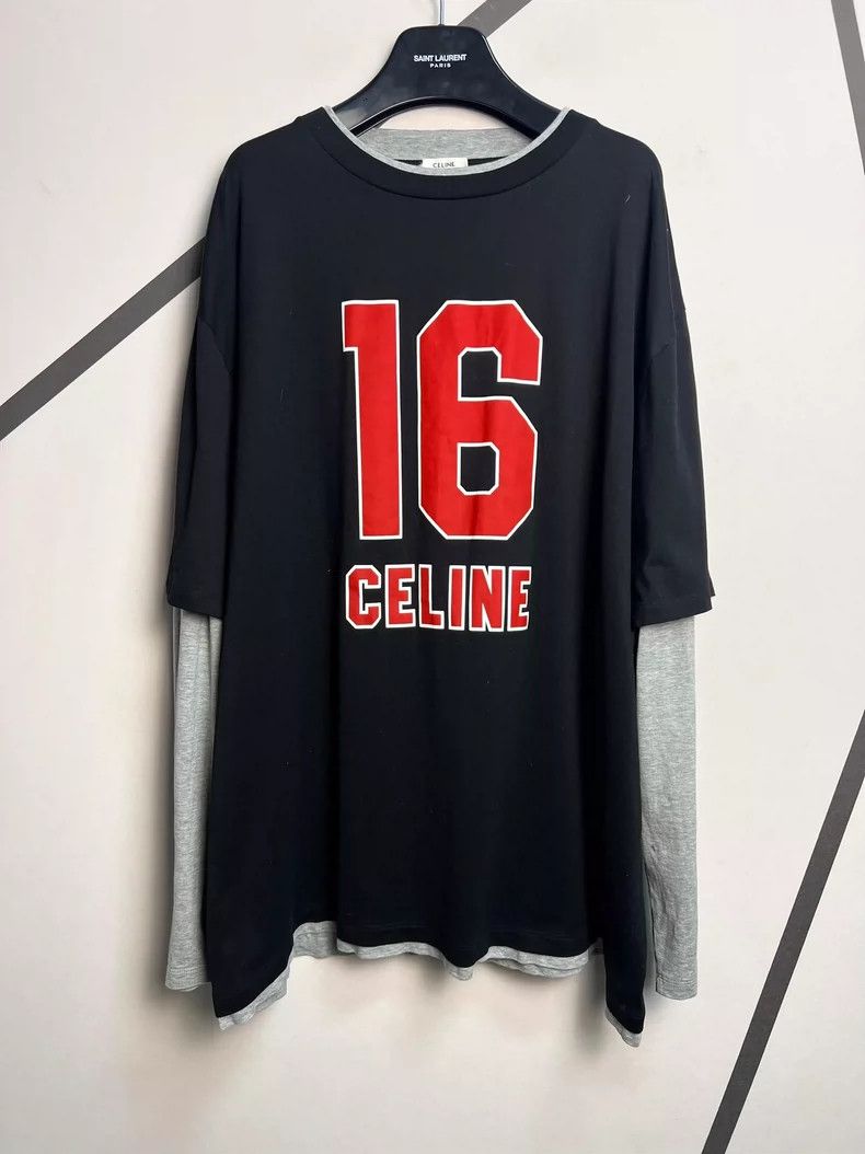 Celine Celine Black Gray Color Block T-Shirt- DMC Size US M / EU 48-50 / 2 - 1 Thumbnail