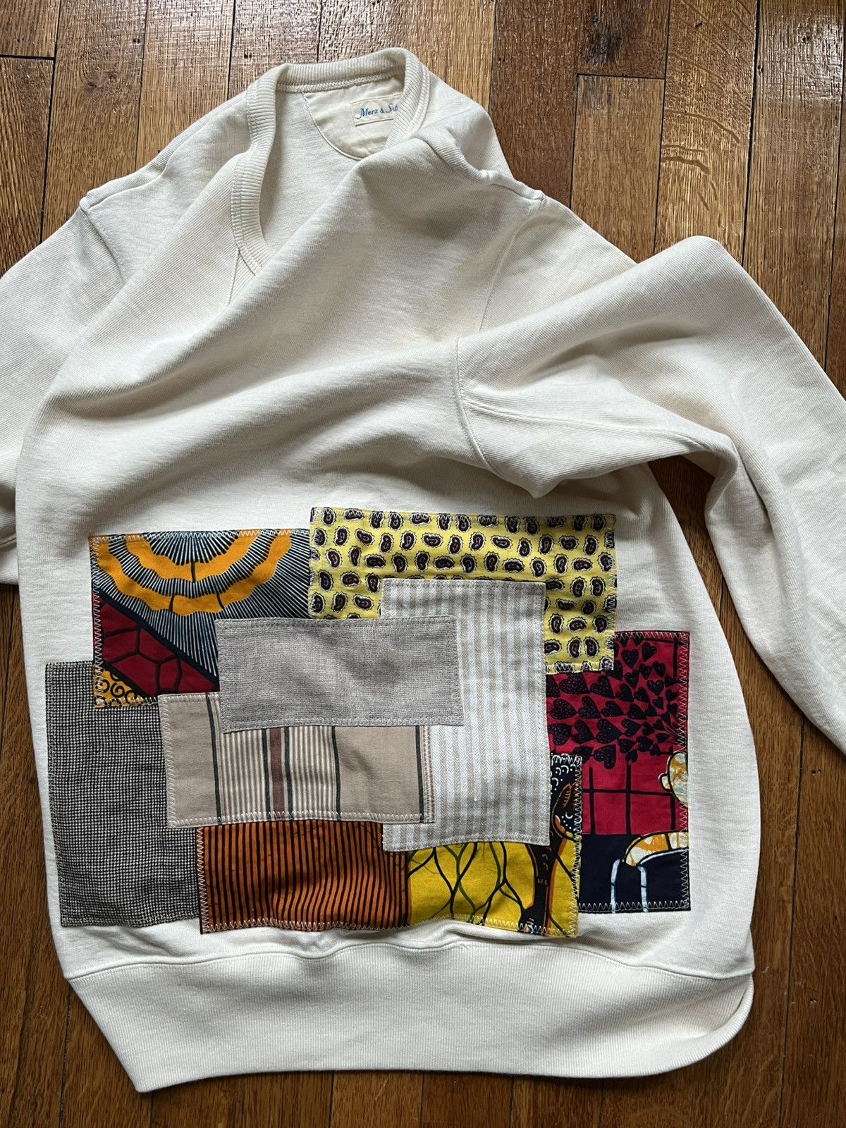 EYE Junya Watanabe Man x Merz B. Schwanen patchwork crewneck