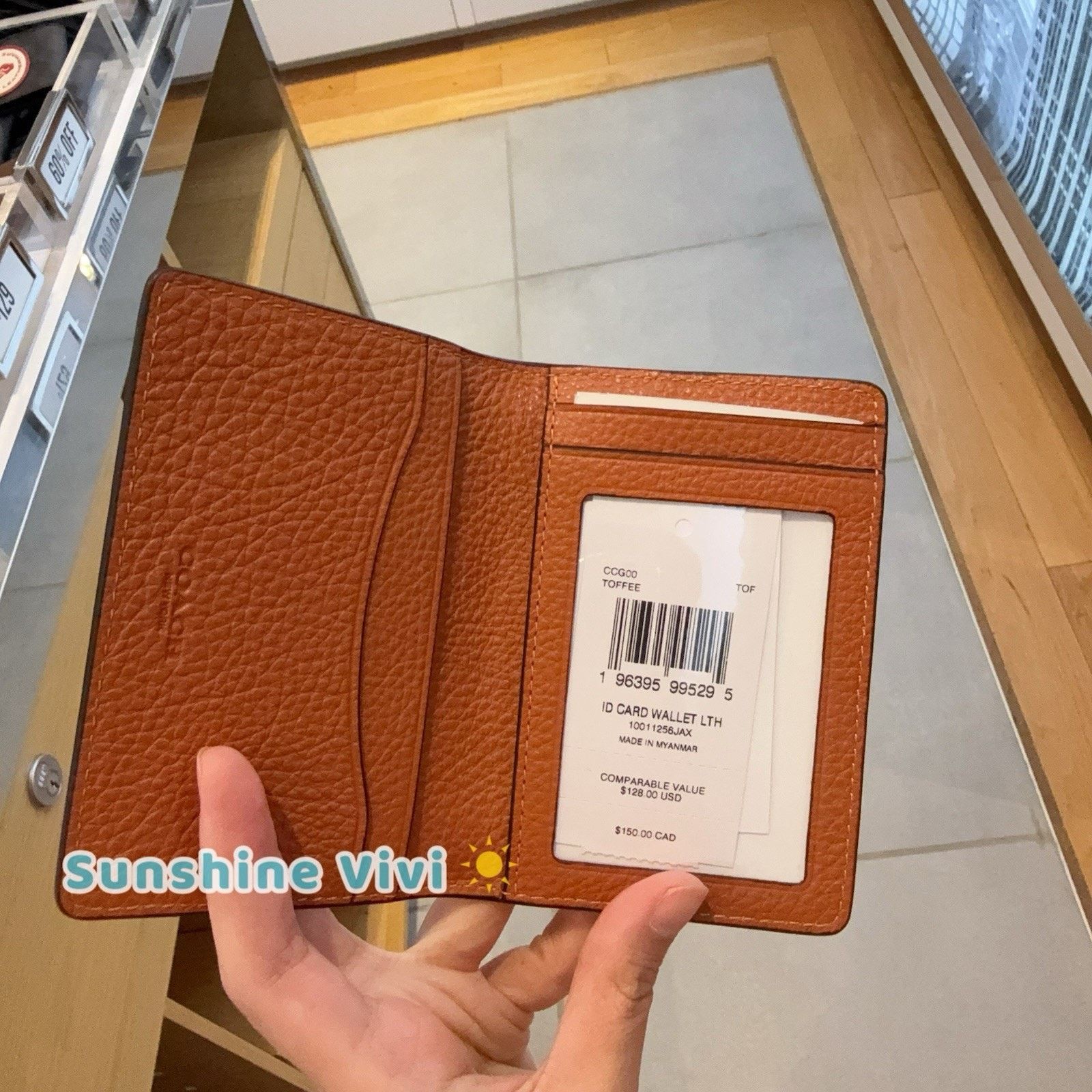 Coach NWT Coach CCG00 Id License Credit Card Wallet Leather Toffee Size ONE SIZE - 3 Thumbnail