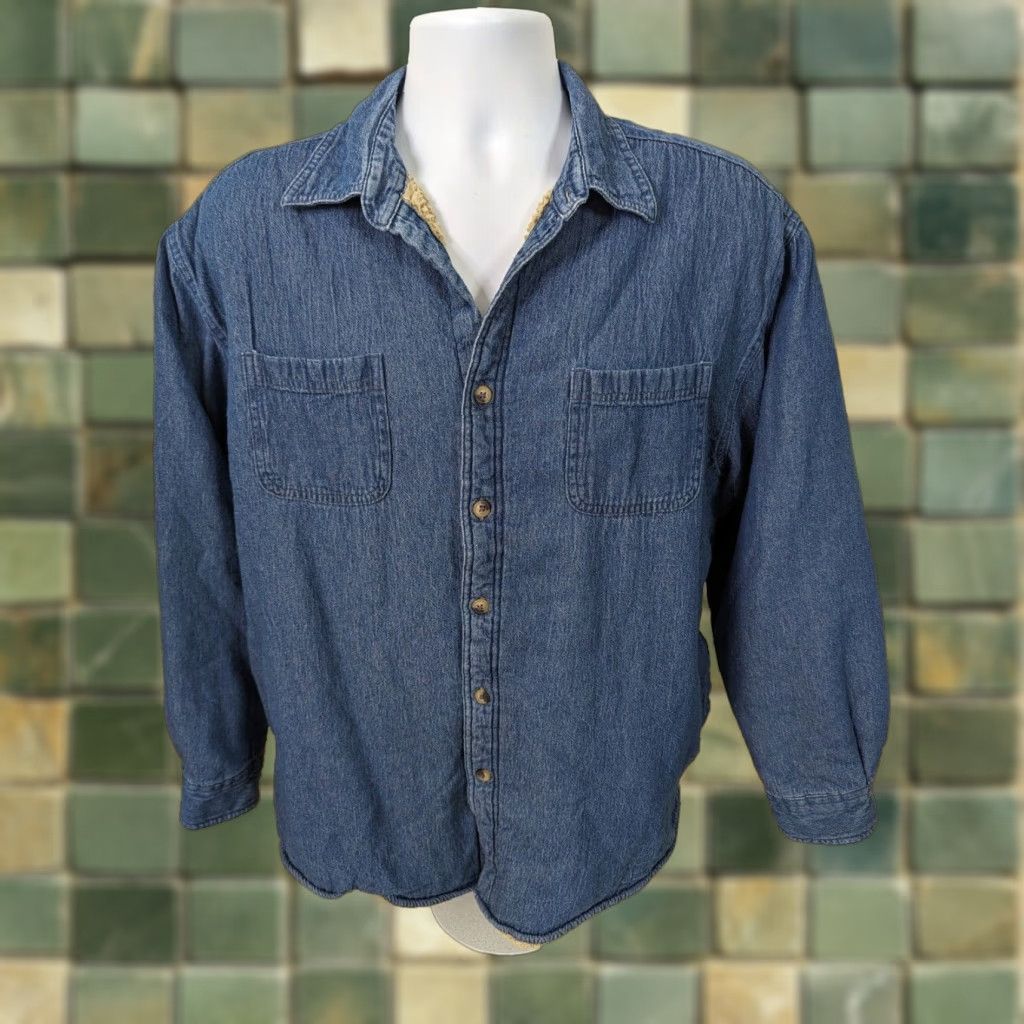 Wrangler VINTAGE Wrangler Denim Sherpa Fleece Lined Trucker Jacket Men’s XL Barn Chore Shirt Coat Size US XL / EU 56 / 4 - 1 Thumbnail