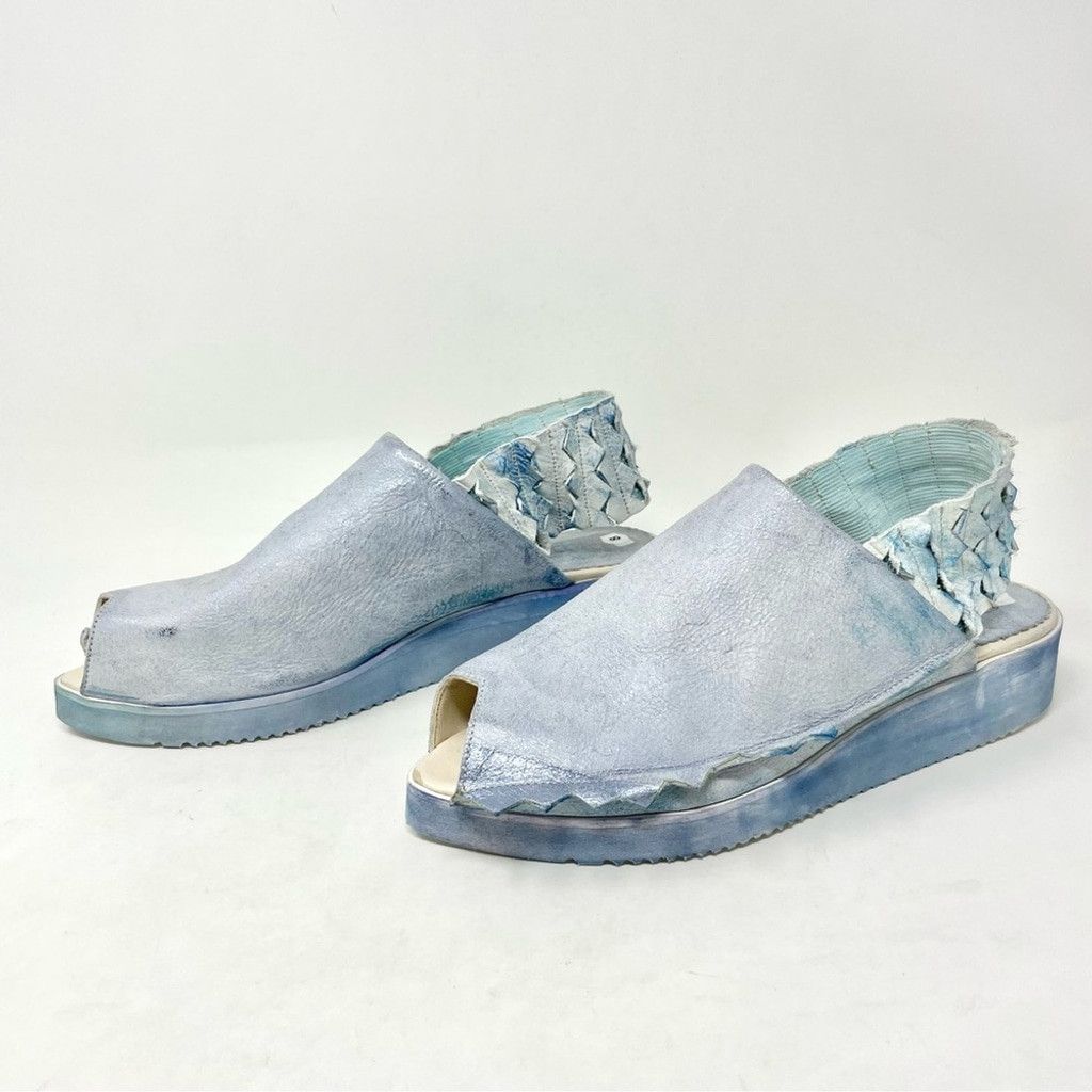 Other NEW Papucei Holdin’ On Ice Blue Leather Sling Back Size 39 Size US 9 / IT 39 - 3 Thumbnail