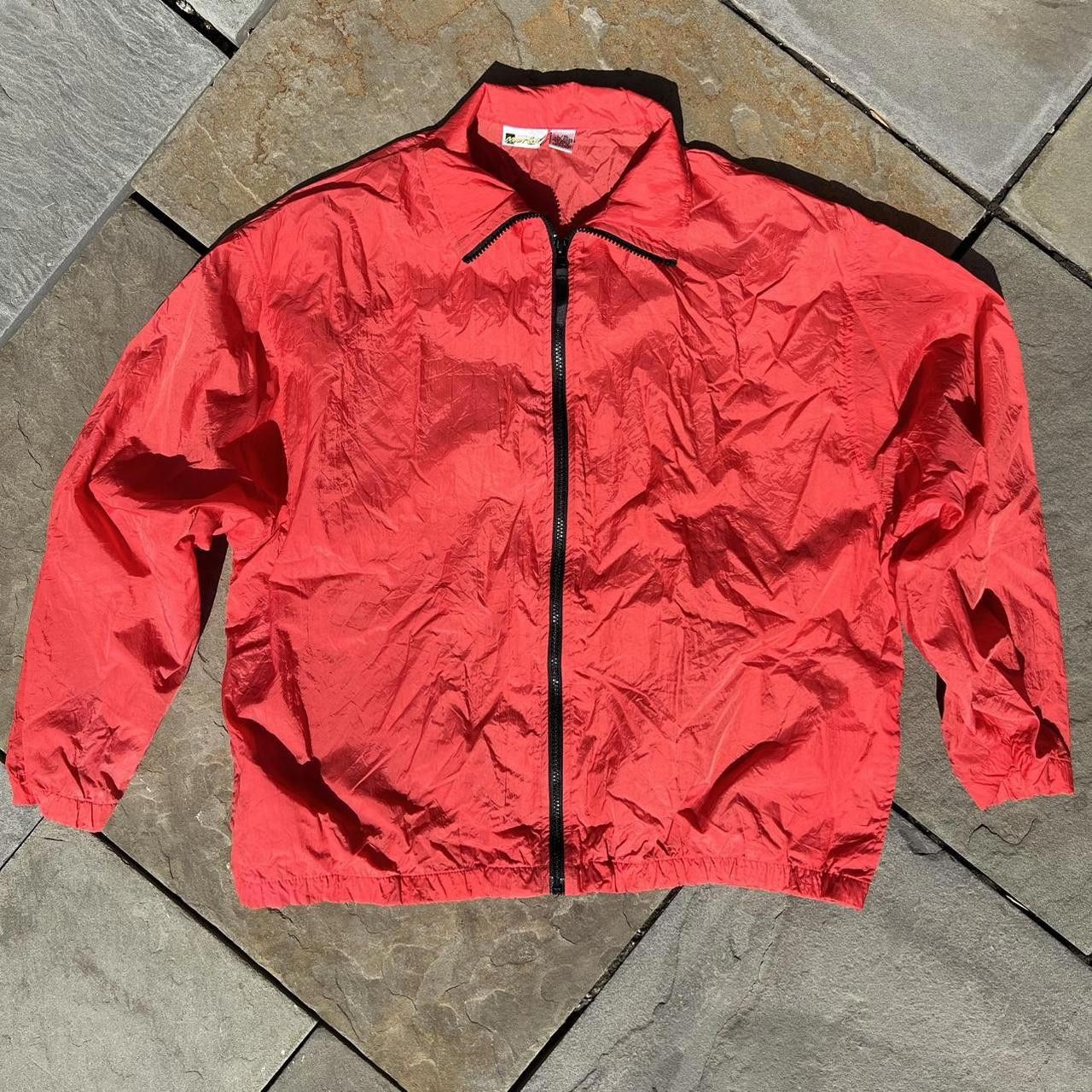 Vintage Vintage 90s European Red Black Windbreaker Track Jacket Size US M / EU 48-50 / 2 - 1 Thumbnail