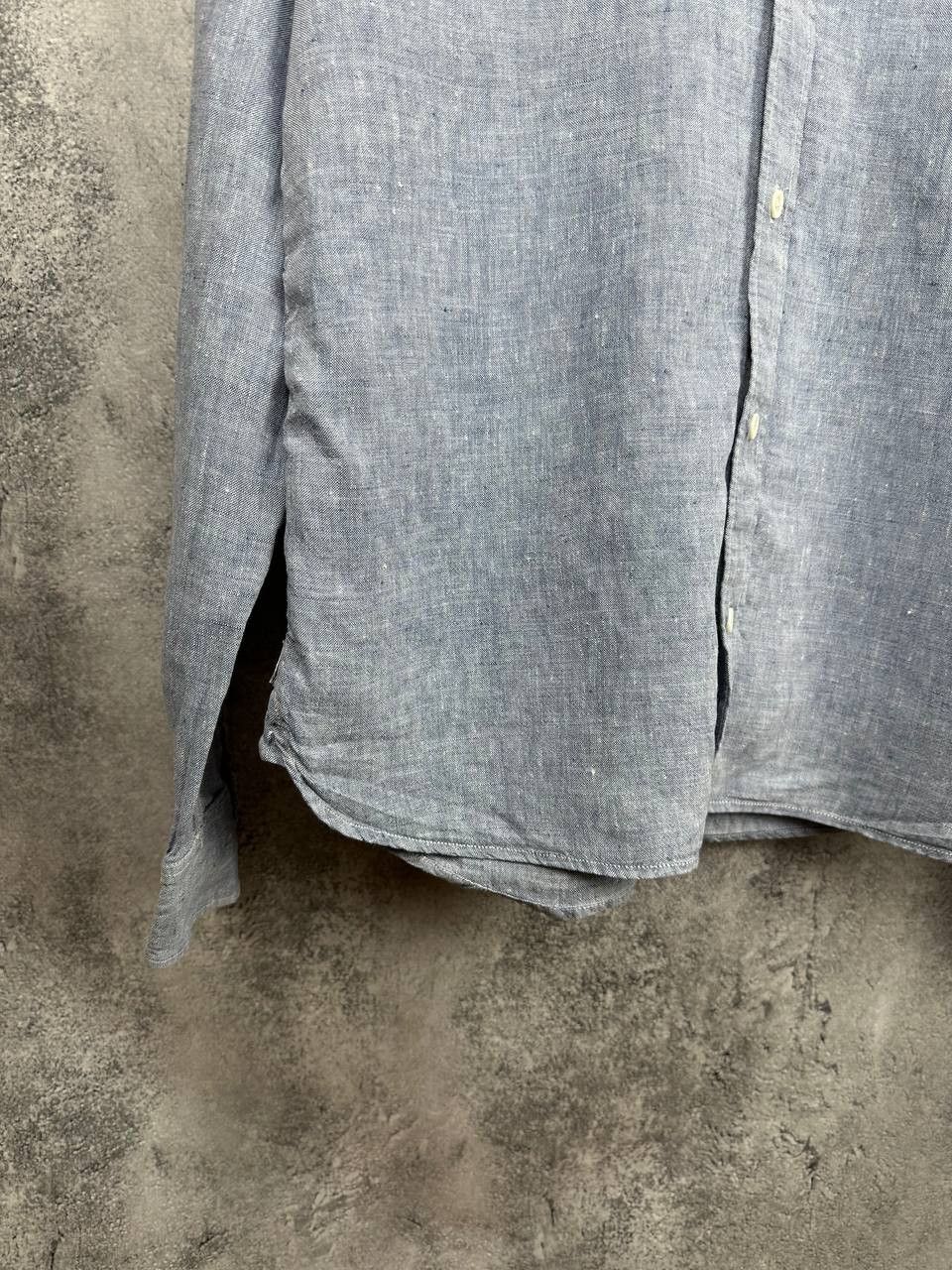 Allsaints ALLSAINTS Reaper Shirt 100% Linen Blue LS Button Up Slim Fit Size US S / EU 44-46 / 1 - 6 Thumbnail