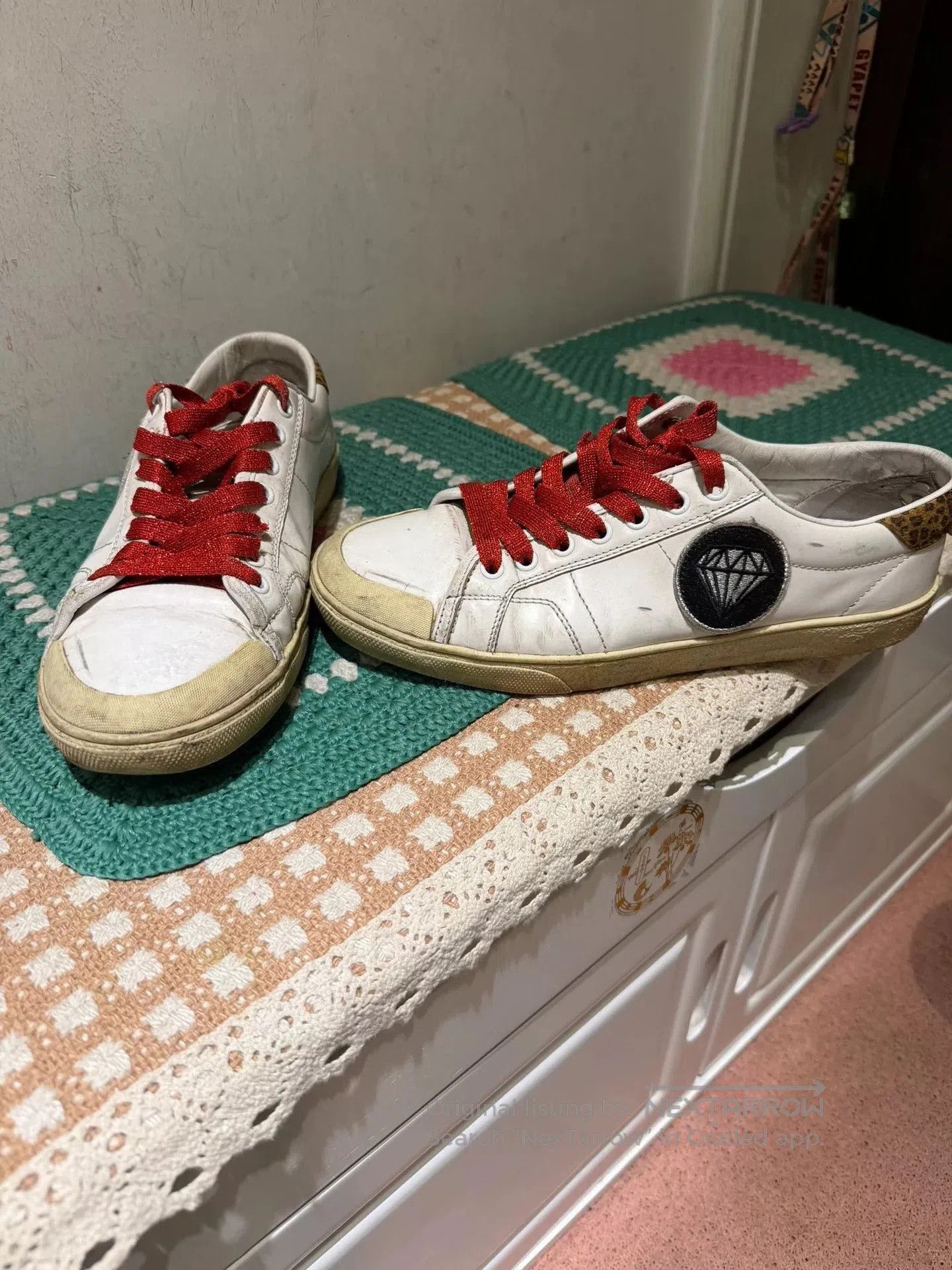 Saint Laurent Paris SLP Saint Laurent Red Lace Sneakers. Size US 7.5 / EU 40-41 - 2 Thumbnail