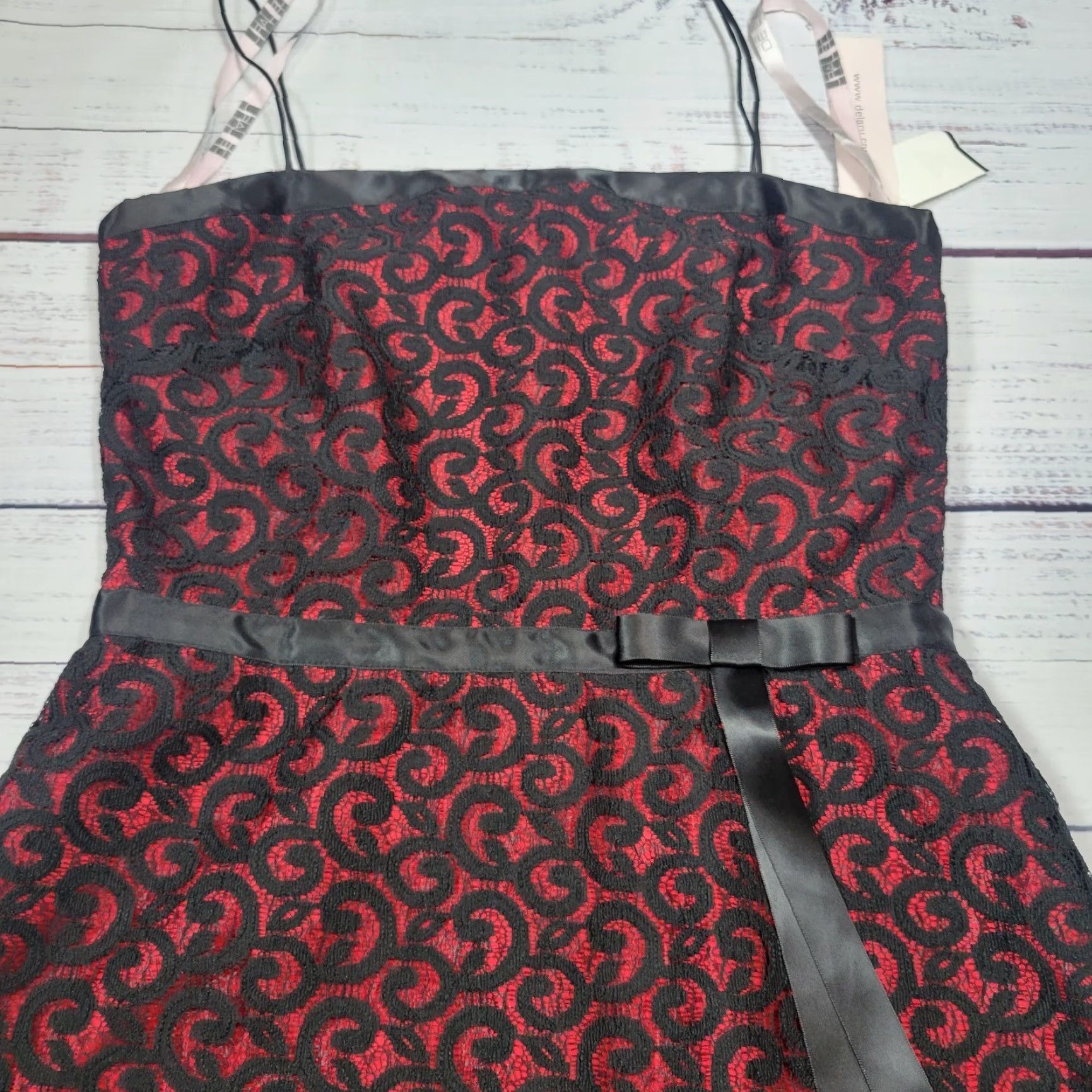 Vintage VINTAGE DE LARU by sheila yen Dress Mini Lace Red Black NWT Sz 11/12 Party/Cocktail Womens Size L / US 10 / IT 46 - 2 Thumbnail