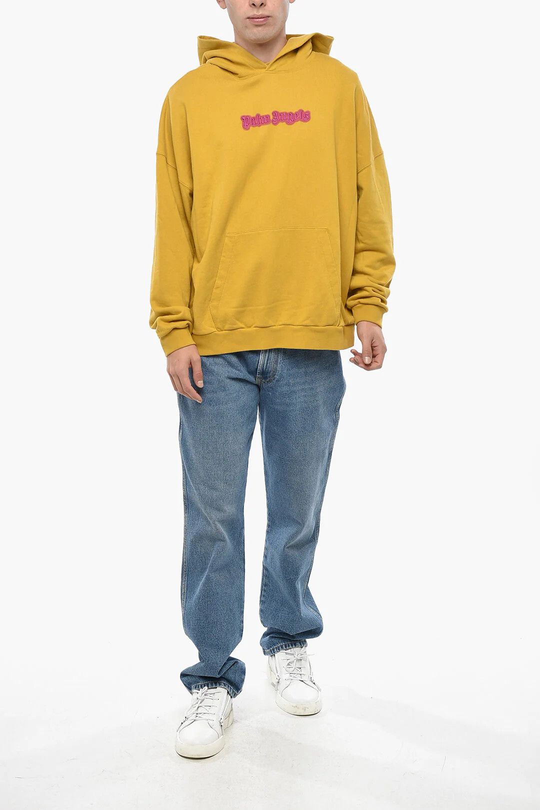 Palm Angels og1mm0326 Brushed-Cotton Hoodie in Yellow Size US L / EU 52-54 / 3 - 4 Thumbnail