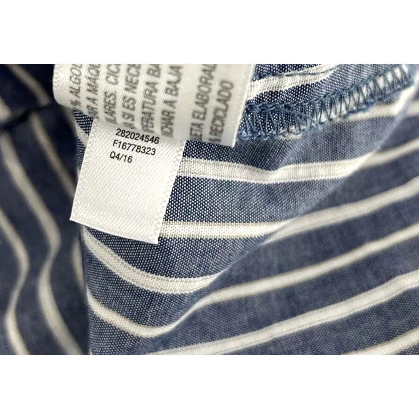 Vintage Xhilaration Blue & White Striped Off Shoulder 100% Cotton Blouse M Women Size M / US 6-8 / IT 42-44 - 8 Thumbnail