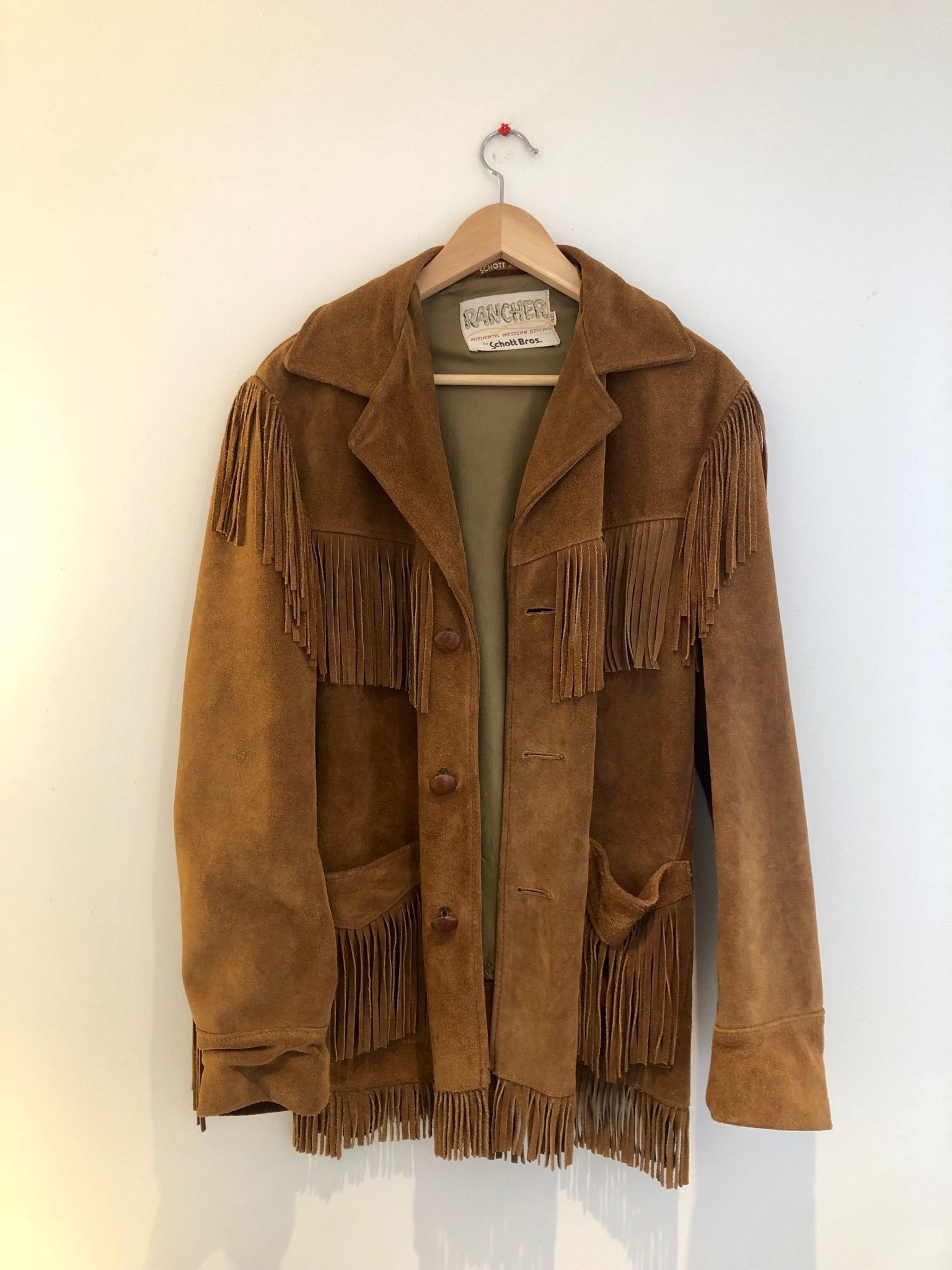 Vintage Fringe Leather Jacket by Schott Rancher 1960's Size 12 