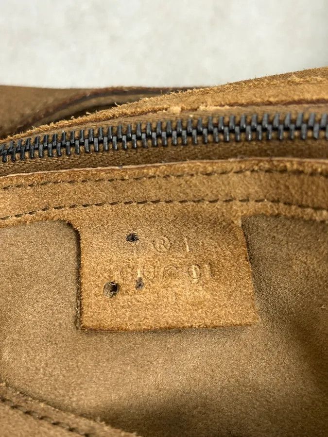 Gucci 2000s Gucci Brown Gradient Suede Leather Handle Bag Size ONE SIZE - 10 Thumbnail