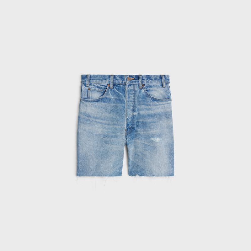 Celine o1w1db10526 2N8370 Wesley Denim Short in Blue Size US 27 - 1 Thumbnail