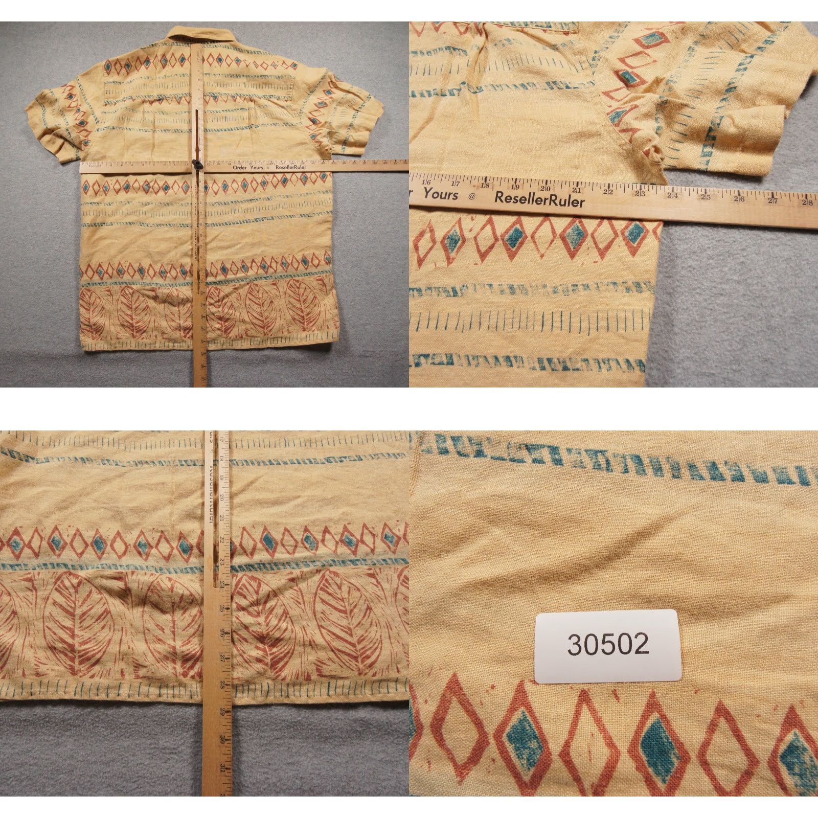 The Territory Ahead The Territory Ahead Shirt Mens Medium Yellow Button Down Linen Southwestern Size US M / EU 48-50 / 2 - 8 Thumbnail