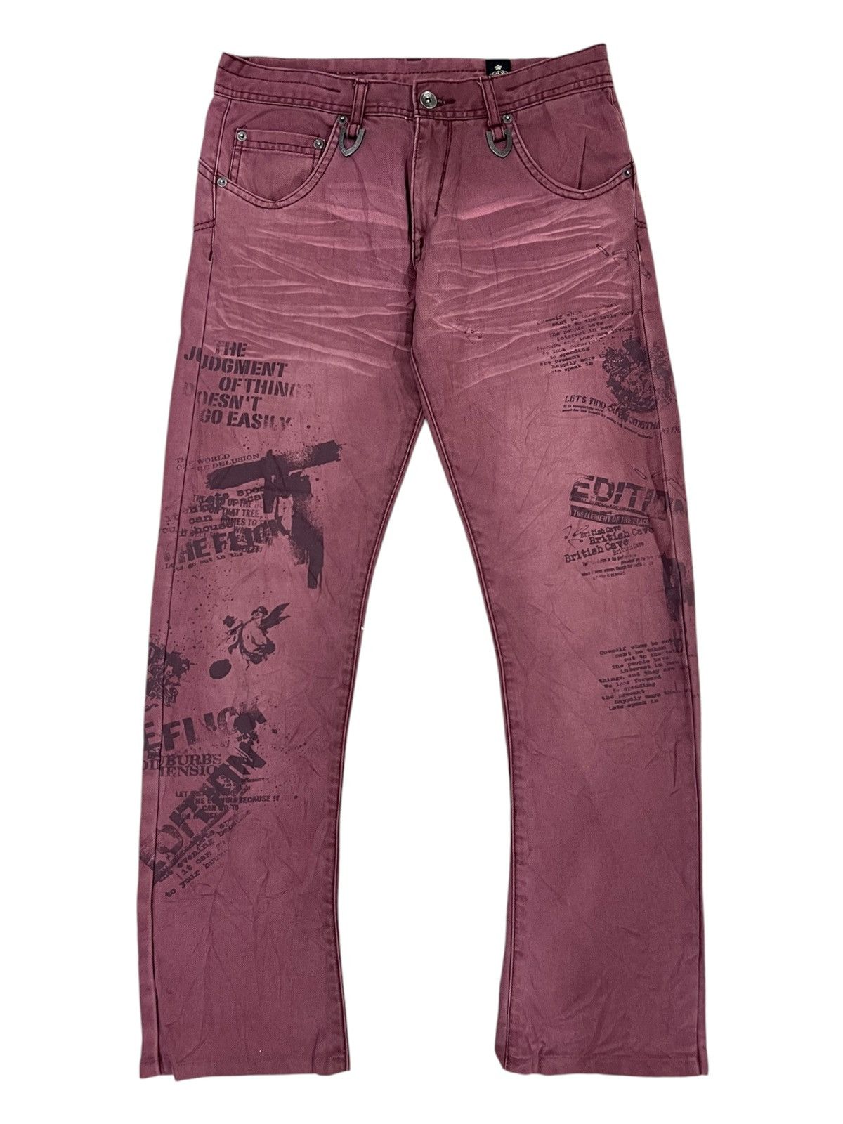 If Six Was Nine × Yasuyuki Ishii × semanticdesign Semantic Design 🇯🇵 Anarchy Poems Whiskers Flare Jeans Denim Size US 30 / EU 46 - 1 Thumbnail