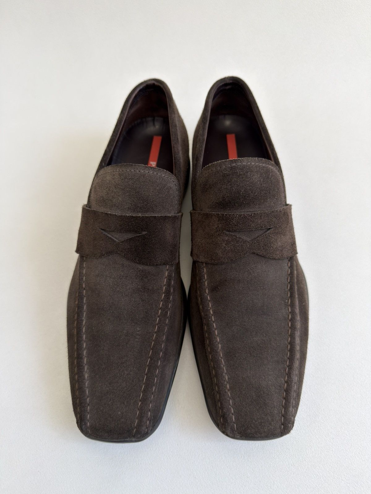 Prada Brown Suede ‘Square Toe’ Loafers Size US 8 / EU 41 - 5 Thumbnail