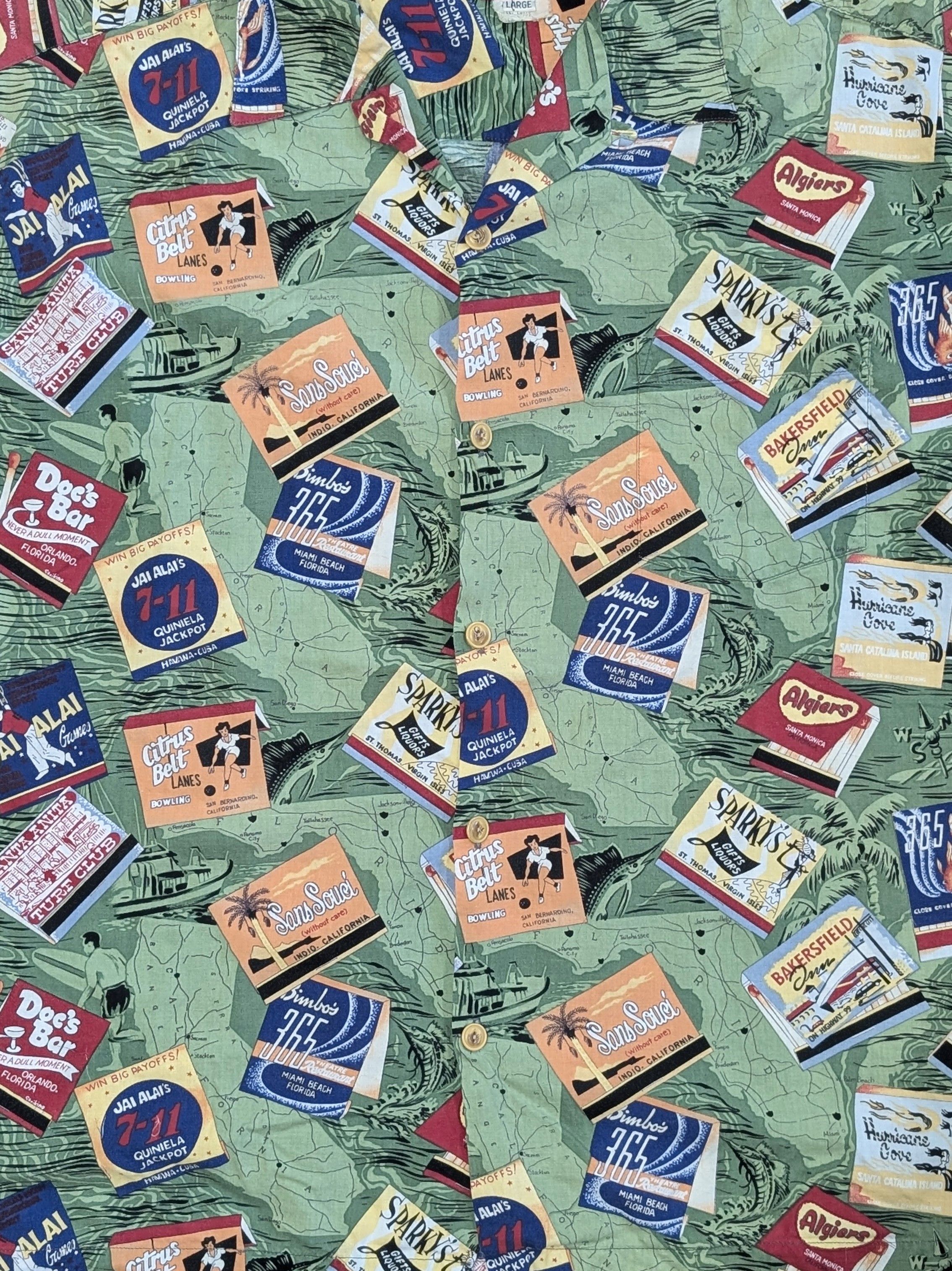 Quiksilver Vintage Quiksilver matchbooks Hawaiian shirt - SIZE L Size US L / EU 52-54 / 3 - 2 Thumbnail