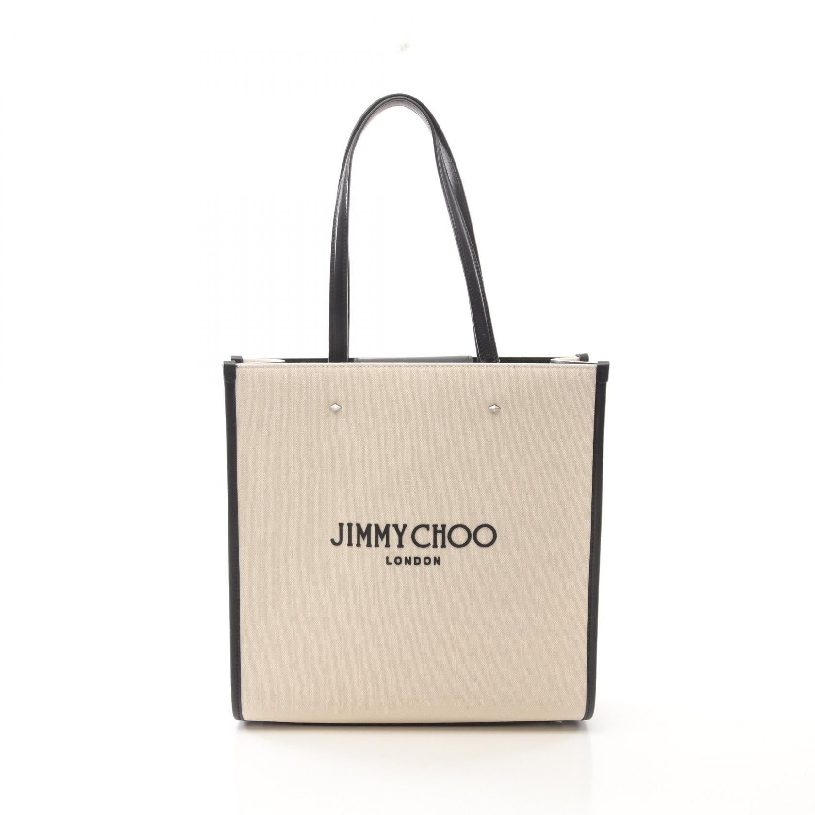 Jimmy Choo Jimmy Choo N/s Tote M Canvas Leather Tote Bag Canvas Tote Bag in White, Men's