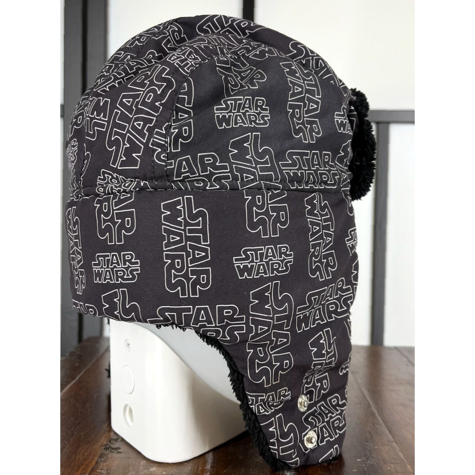 Star Wars Star Wars Trapper Hat Adult One Size Gray Black Insulated Flaps Storm Trooper F Mens Cap Winter Hat Men’s Knit 90s Movie Theme Size ONE SIZE - 7 Thumbnail