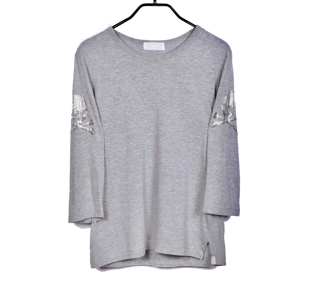 Mastermind Japan MMJ Gray 7/8 Sleeve Rhinestone Skull Tee Size M Size US M / EU 48-50 / 2 - 1 Thumbnail
