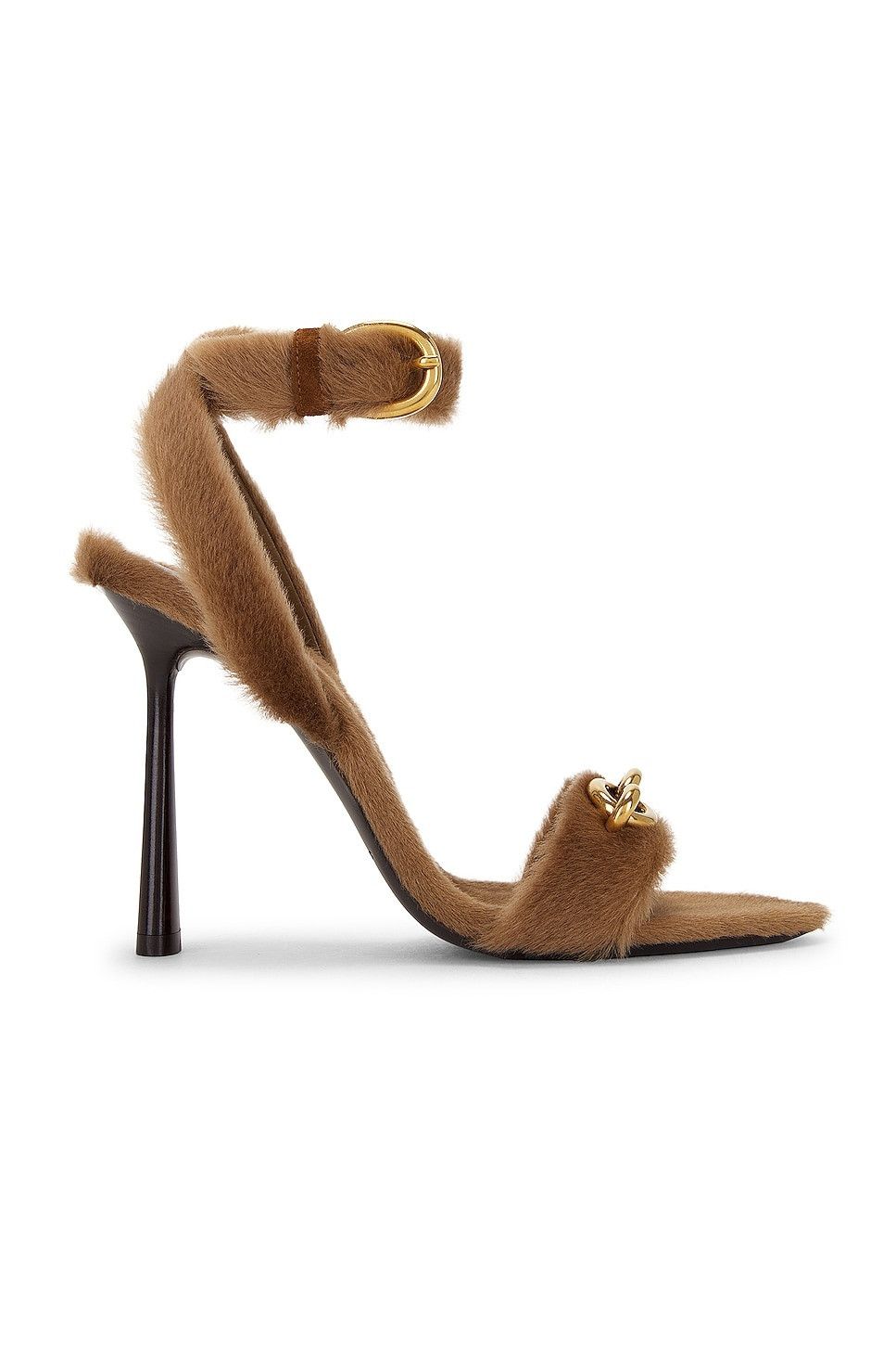 Saint Laurent Paris o1b1hav110525 757053 Le Maillon Sandals Shearling in Brown Size US 9 / IT 39 - 2 Thumbnail