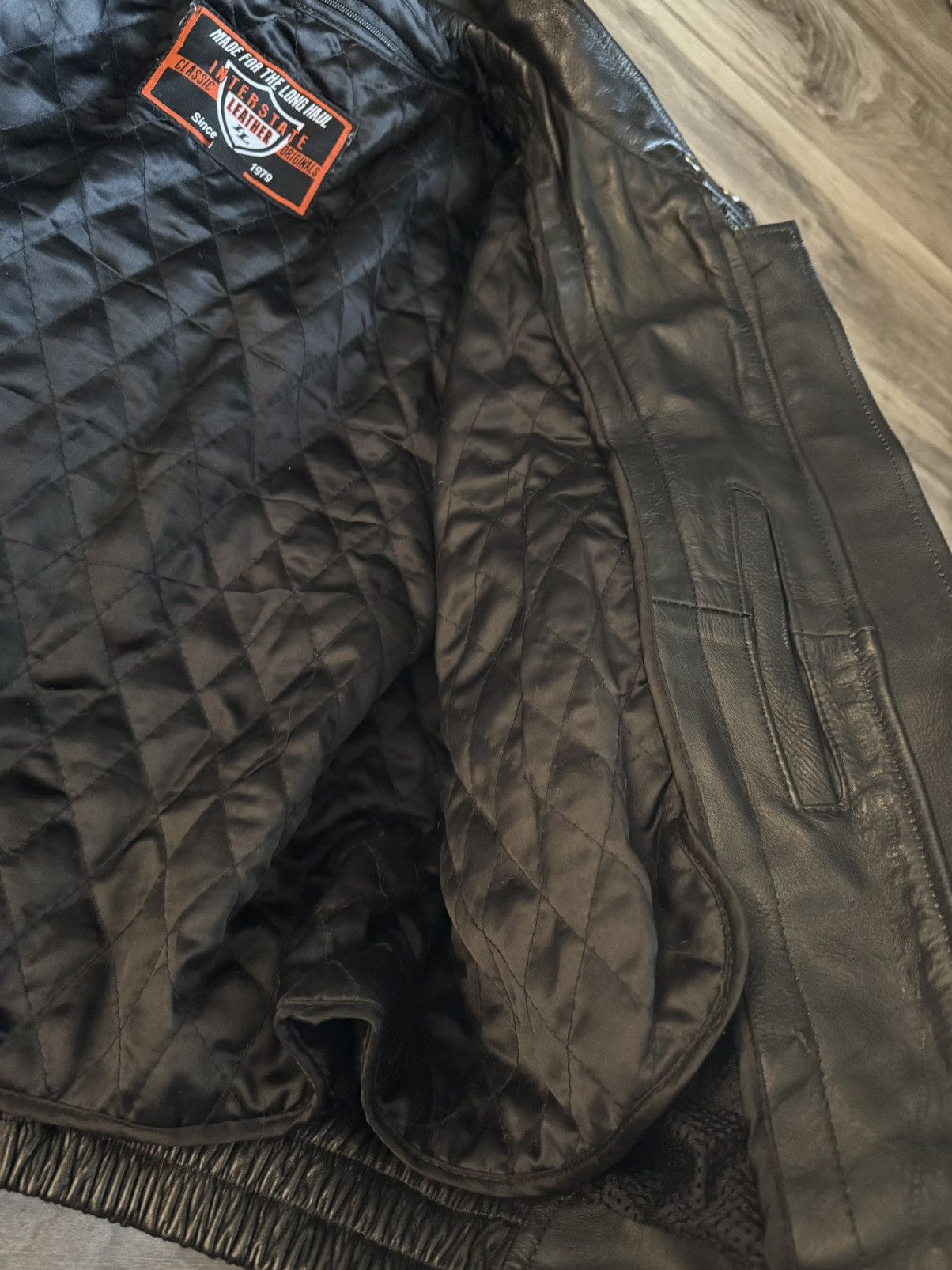 Genuine Leather Interstate Leather Jacket Harley Davidson Eagle Patch Sz M Size US M / EU 48-50 / 2 - 7 Thumbnail
