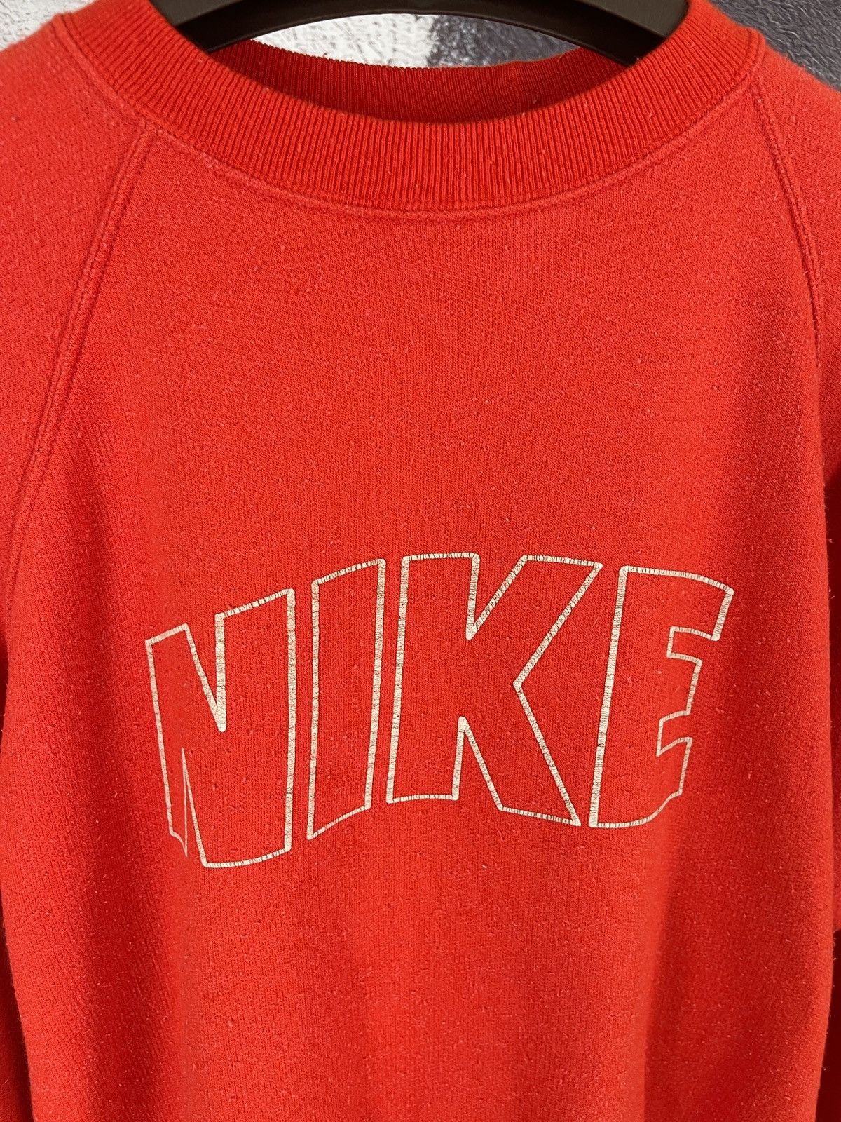 Nike Nike Vintage 80s red big logo sweatshirt sweater Size M / US 6-8 / IT 42-44 - 5 Thumbnail