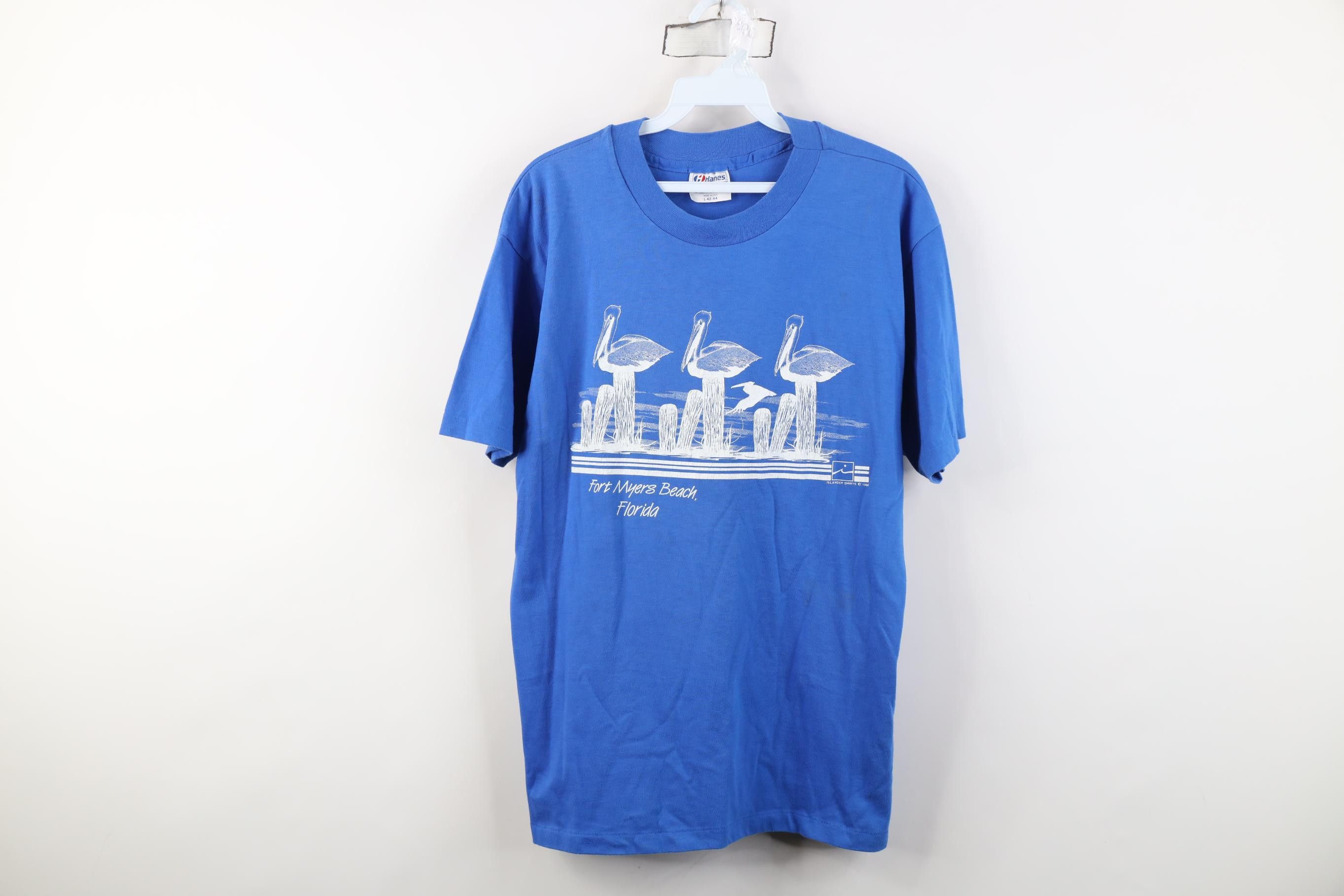 Vintage Vintage 80s Streetwear Beach Florida Pelicans T-Shirt USA Size US L / EU 52-54 / 3 - 1 Thumbnail