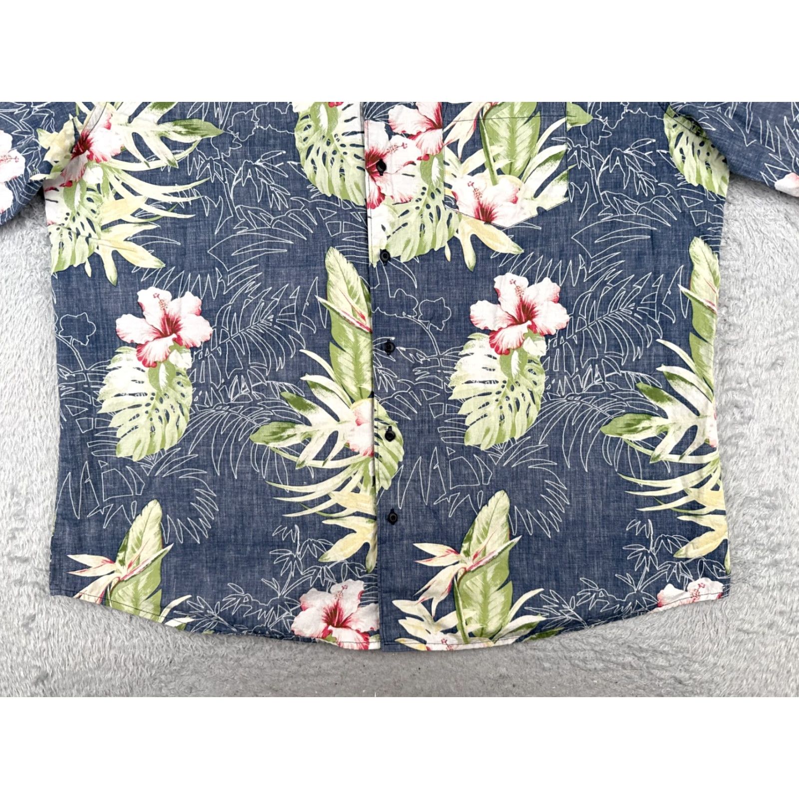 Cubavera Cubavera Shirt Men 2XL Floral Bird Of Paradise Button Hawaiian 100% Cotton Casual Travel Aloha Beach Resort Pattern Short Sleeve Blue Size US XXL / EU 58 / 5 - 5 Thumbnail