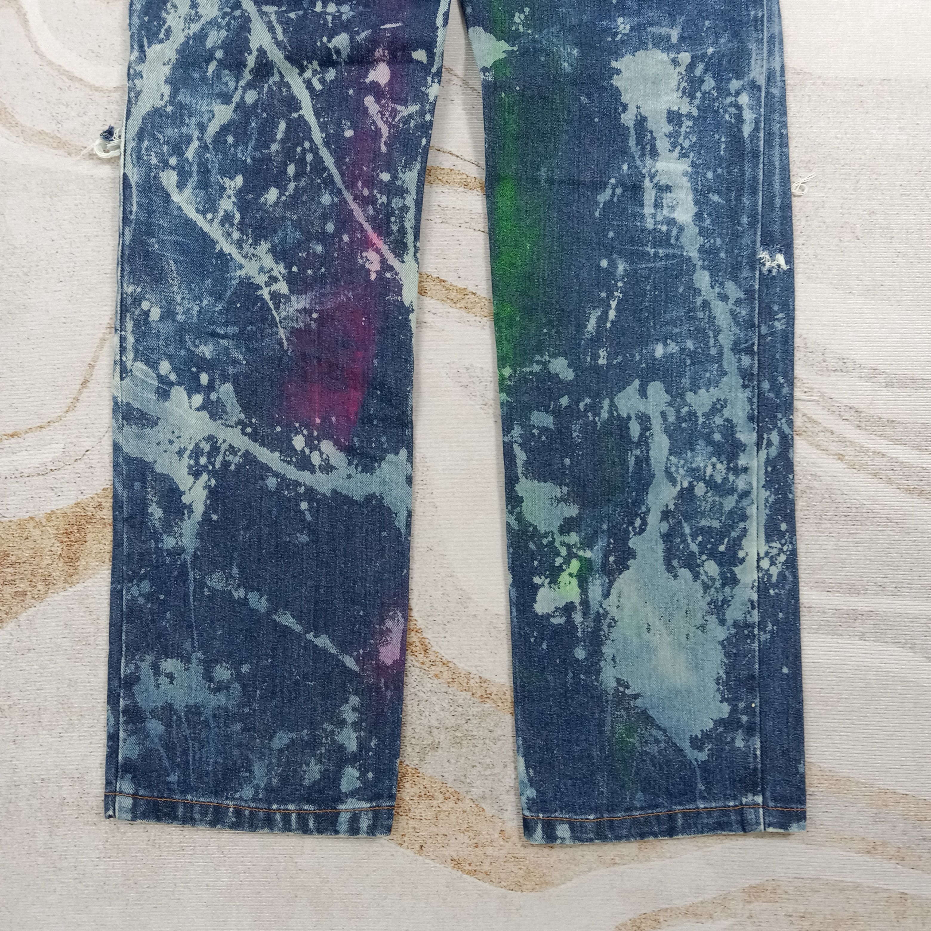 Vintage D/EX Denim Exchange Distressed Rare Denim Jeans C272N2 Size US 33 - 9 Thumbnail