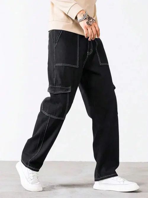 Jean × Vintage Cargo Stiching Jeans Pants Straight Leg Size US 32 / EU 48 - 1 Thumbnail