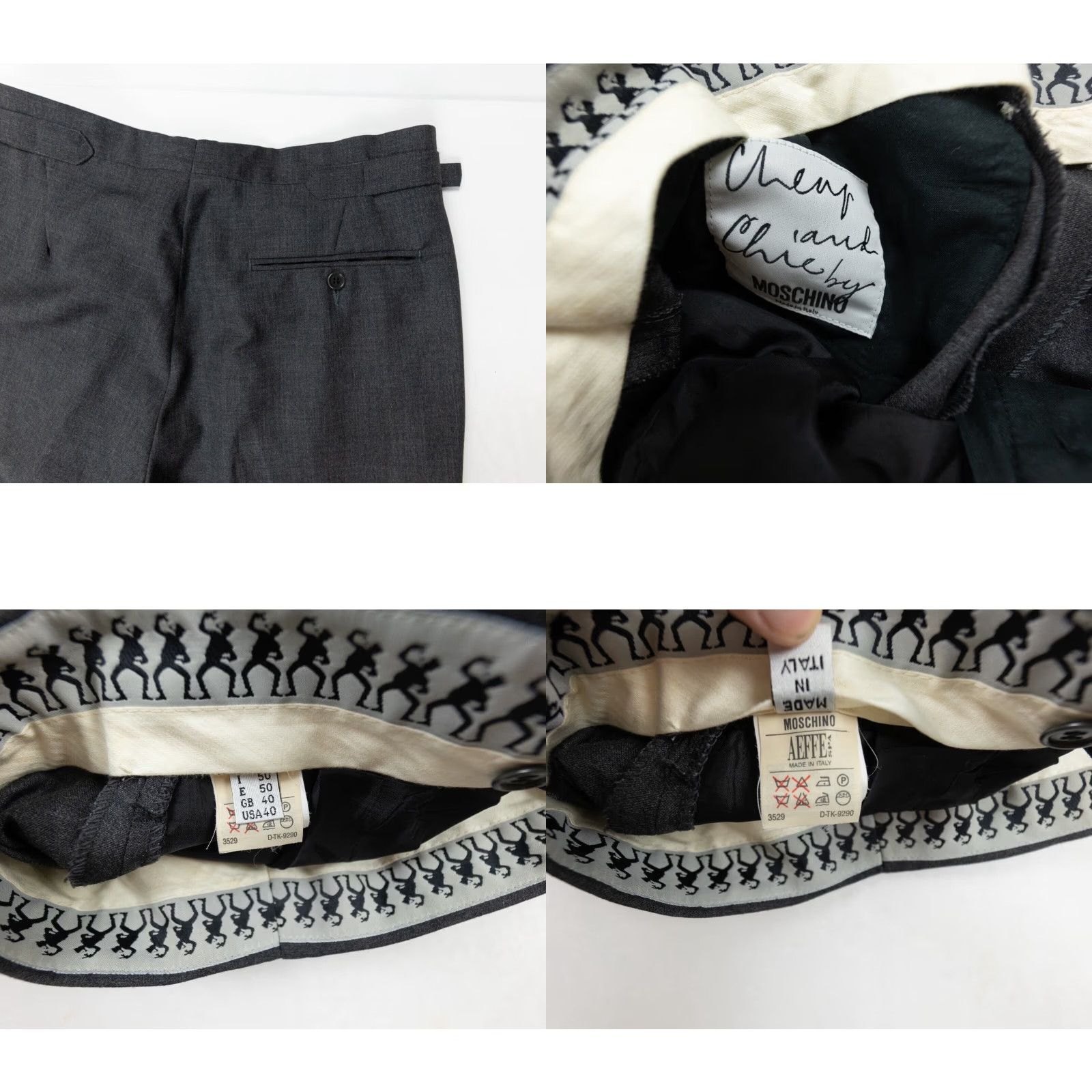 Moschino VINTAGE Moschino Gray Pleated Wool Pants Womens Size 50 Wide-Leg Regular Fit Size 36" / US 14 / IT 50 - 8 Thumbnail